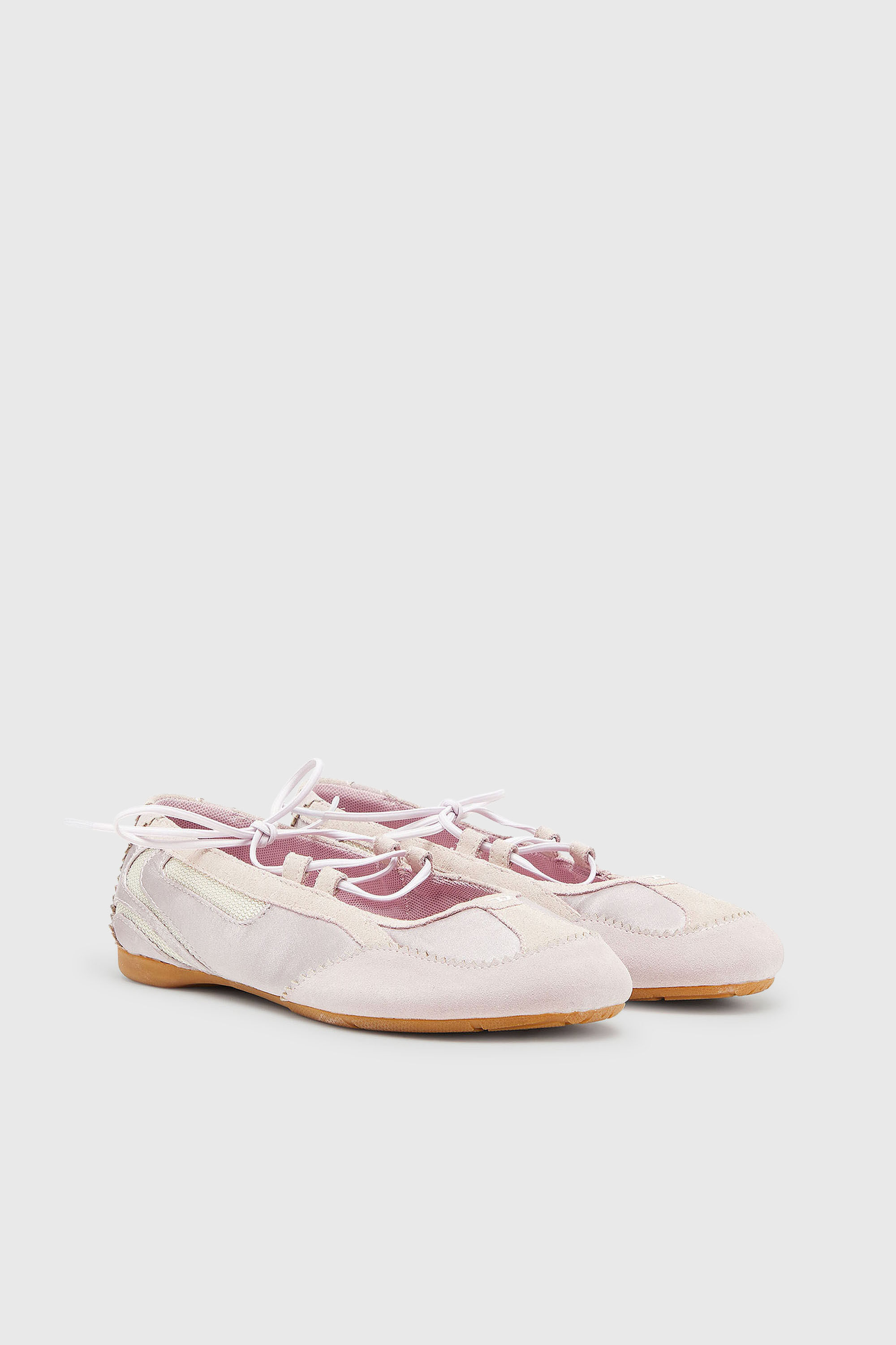 Diesel - D-MILE BALLERINA LACE UP II W, Damen D-Mile &ndash; Ballerinaschn&uuml;rschuhe aus Leder und Mesh in Rosa - 2