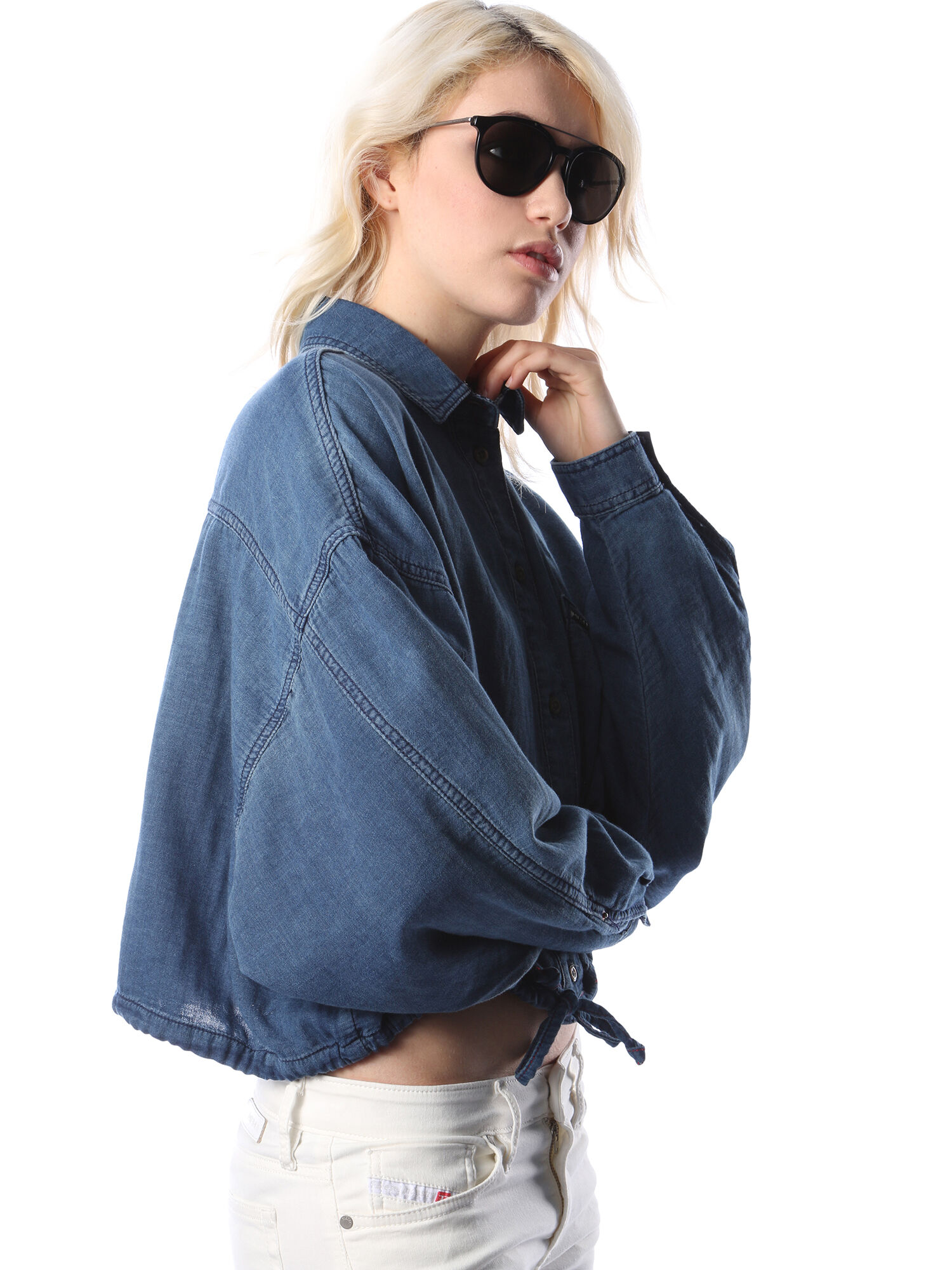 Diesel - DM0188, Unisex Vintage-Sonnenbrille mit Metalldetails in Schwarz - 6