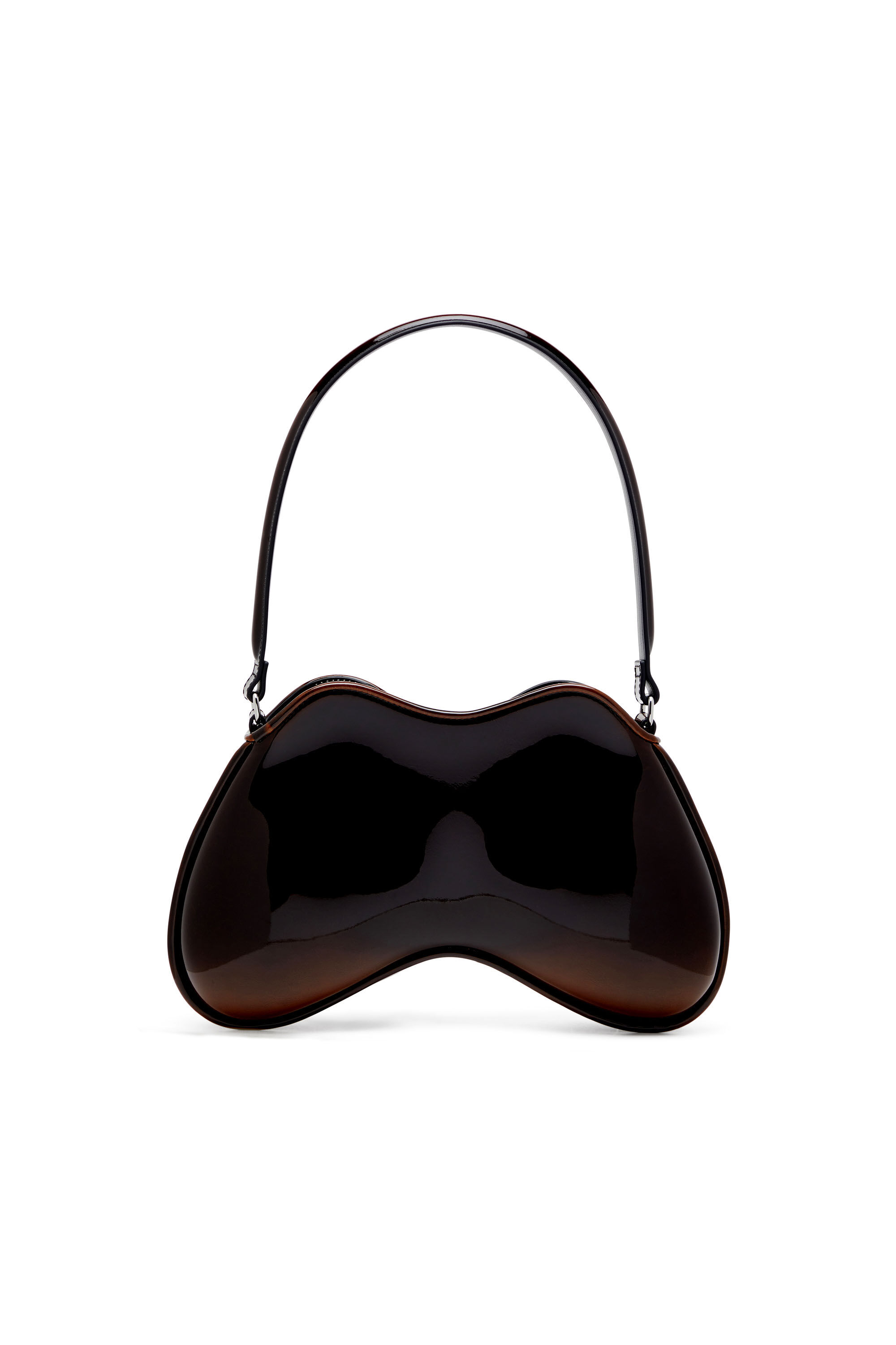 Diesel - DOUBLE-D SHOULDER, Damen Feste Schultertasche mit aus glänzendem Dégradé-PU in Braun - 3