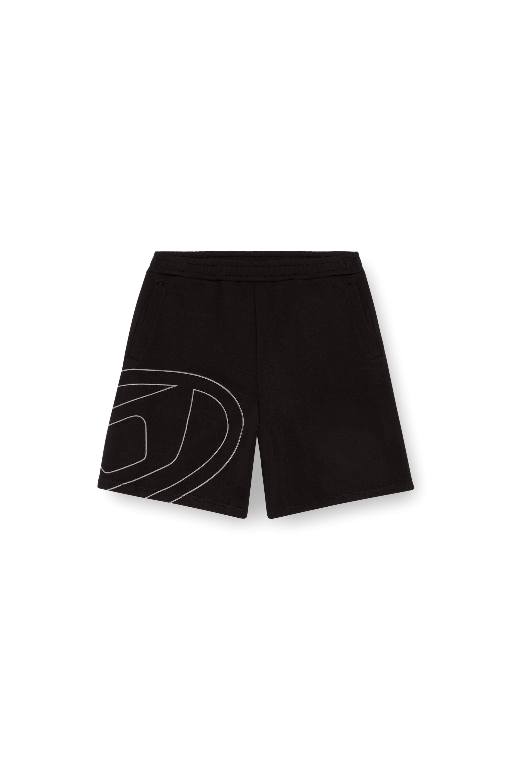 Diesel - P-CROW-MEGOVAL, Herren Sweatshorts mit Maxi-D-Logo in Schwarz - 2