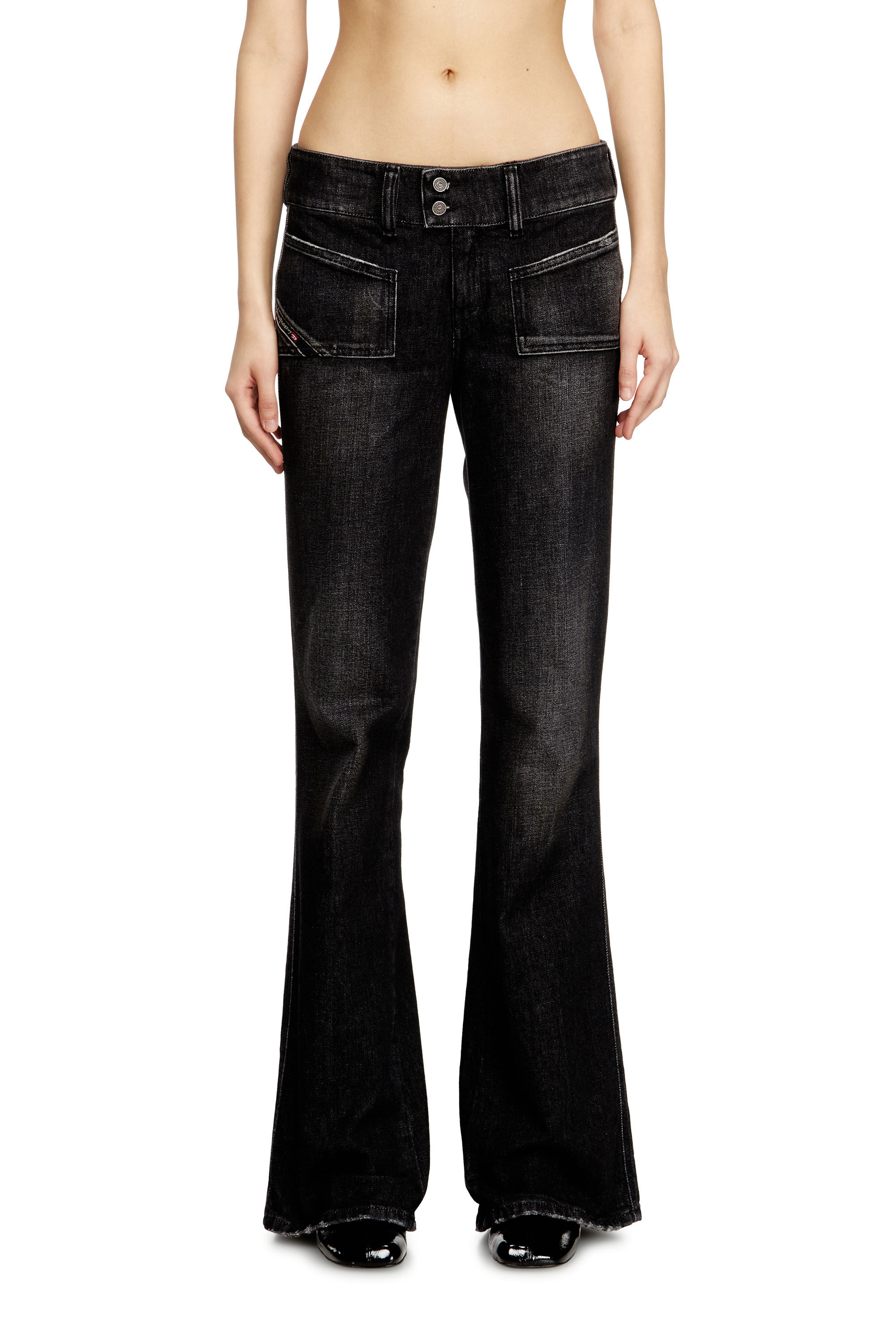 Diesel - Bootcut Jeans D-Hush 09N50 Donna, Nero/Grigio scuro - Image 3