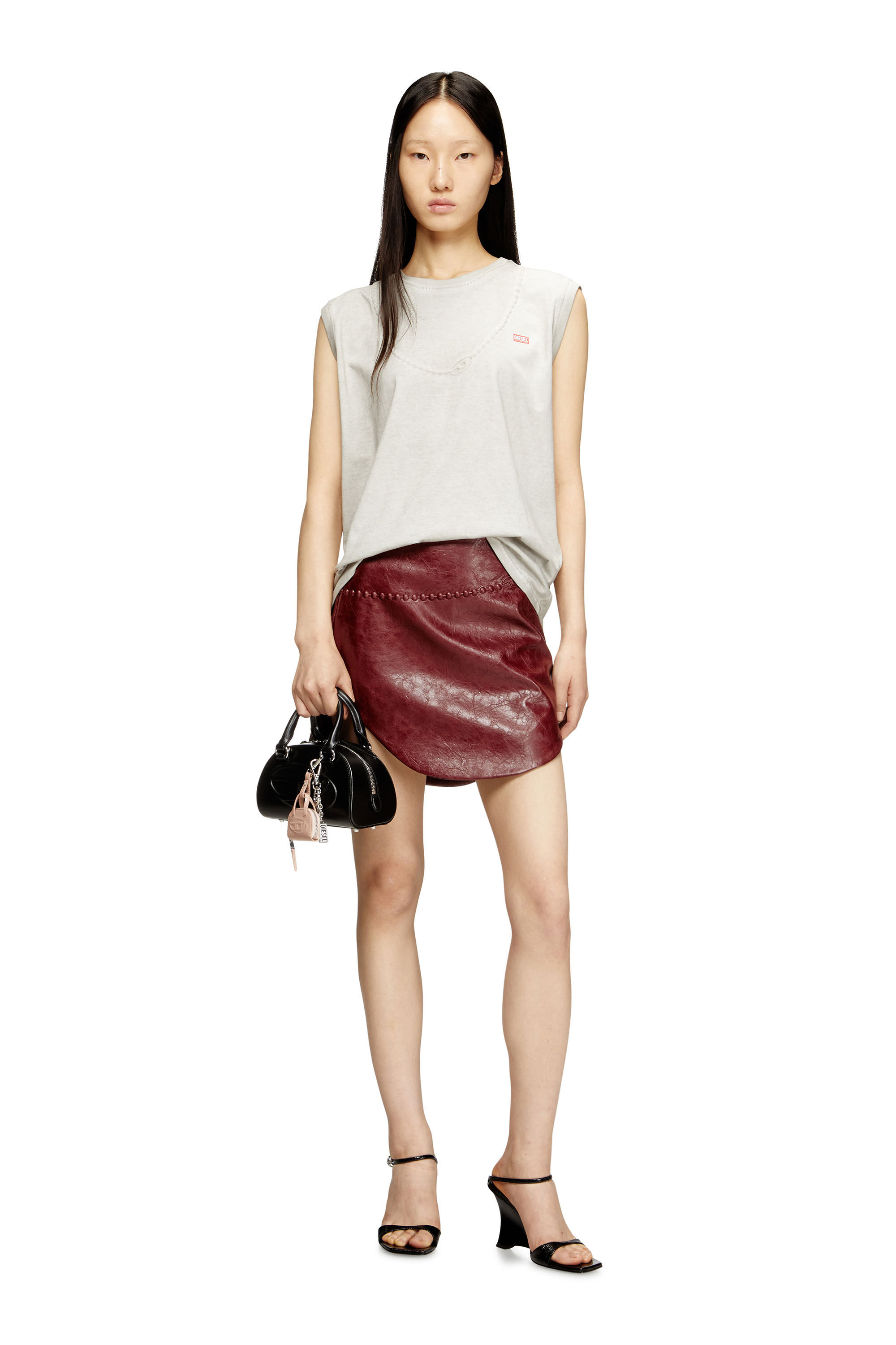 Diesel - O-HARA, Minijupe enduite avec motif embossé Femme in ToBeDefined - 1