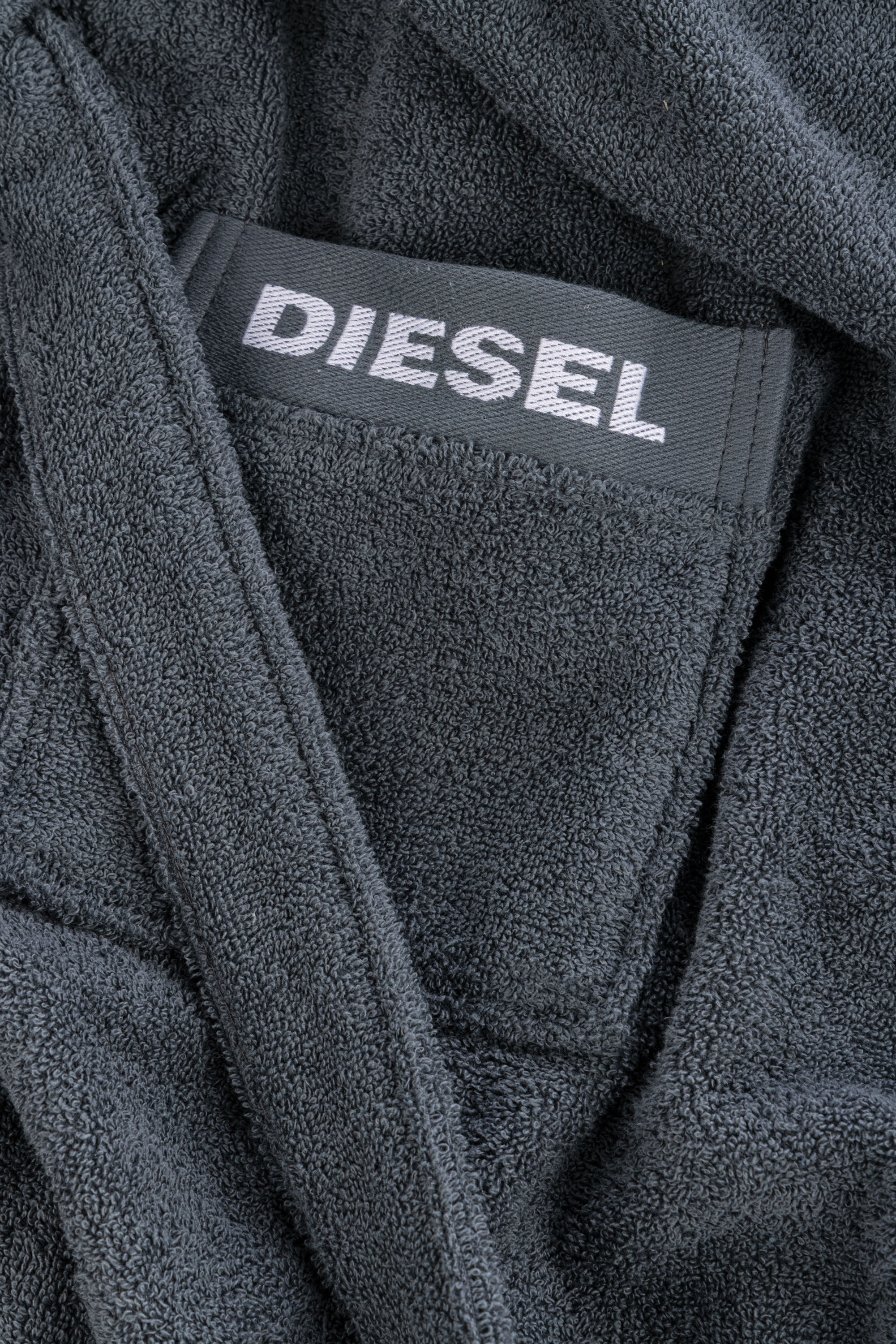 Diesel - 1015121 LOGO-COTTON BATHROBE SIZE XL/XXL, Peignoir en Éponge de Coton, Taille XL/XXL Mixte in Gris - 2