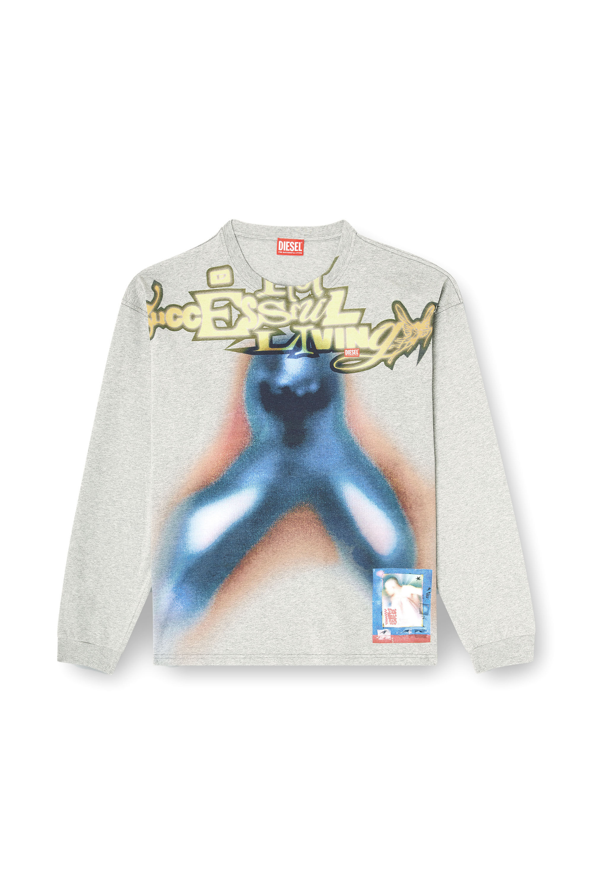 Diesel - T-BOXT-LS-V1, Maglietta in cotone con stampa digitale Uomo in Multicolor - 2