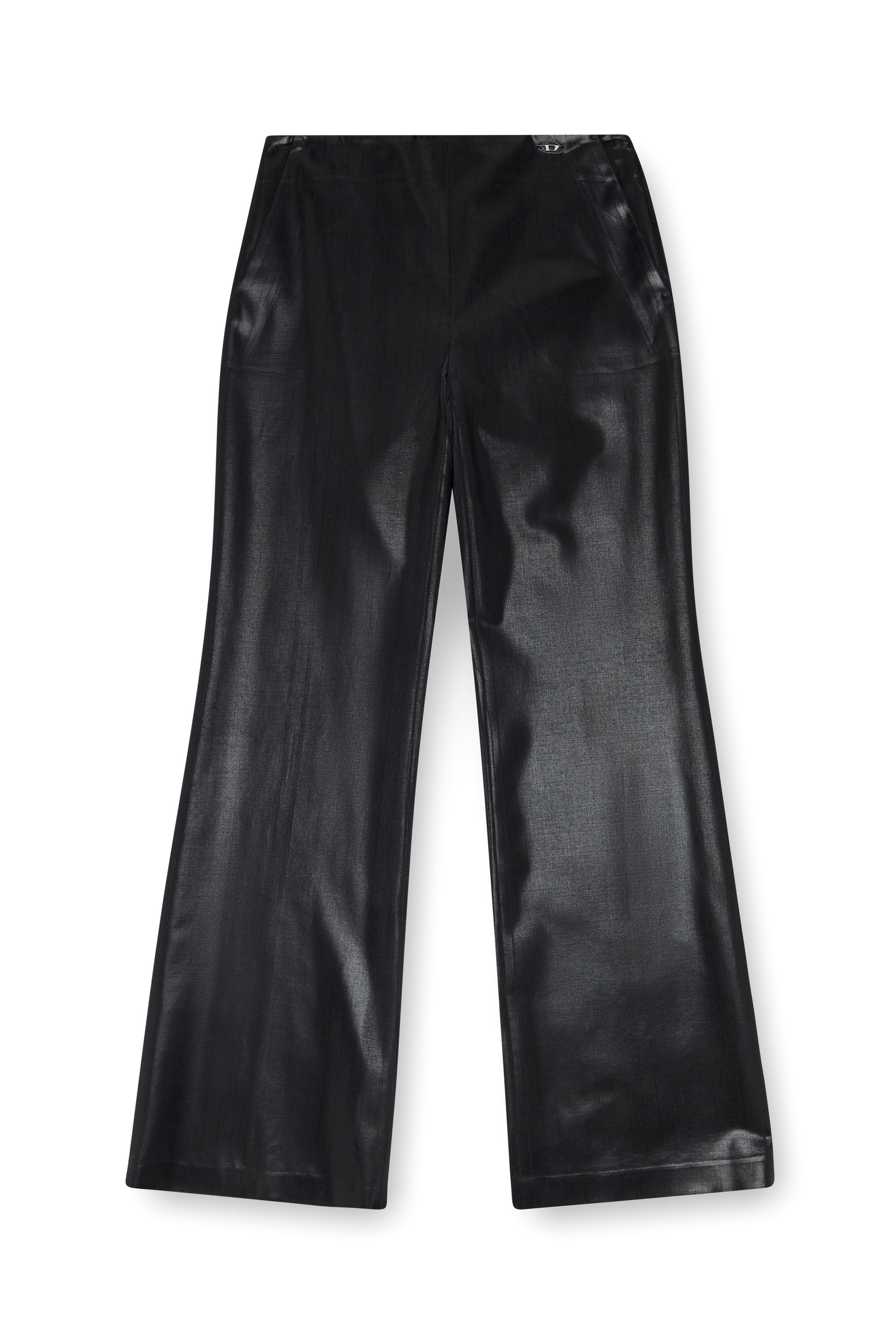 Diesel - P-OLARIS, Femme Pantalon à fines rayures avec devant enduit in Noir - Image 2