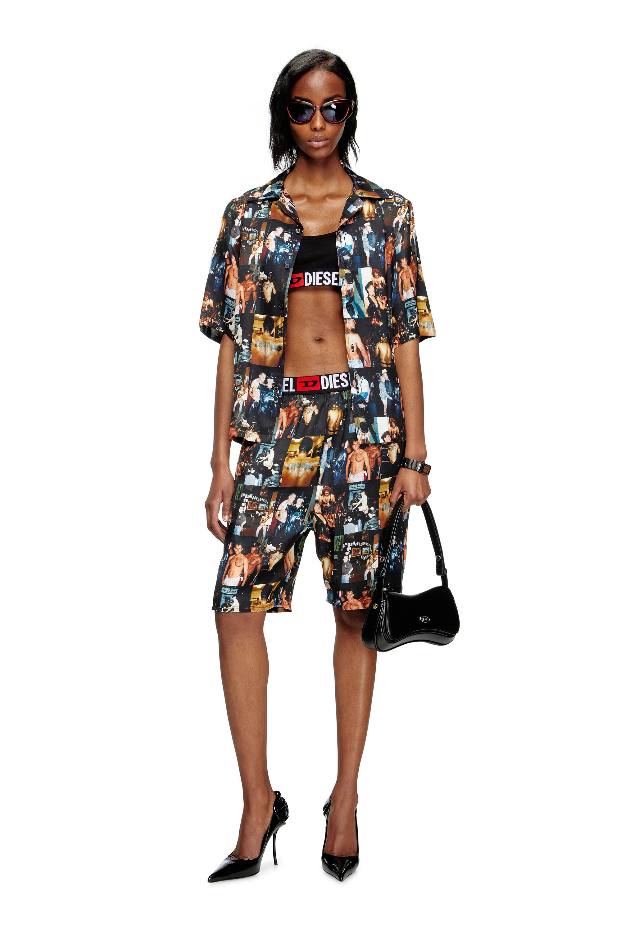 Diesel - PR-P-TOLL-SHOR-TOM25, Unisex Bowling-Hemd mit Grafik-Prints in Schwarz - 6