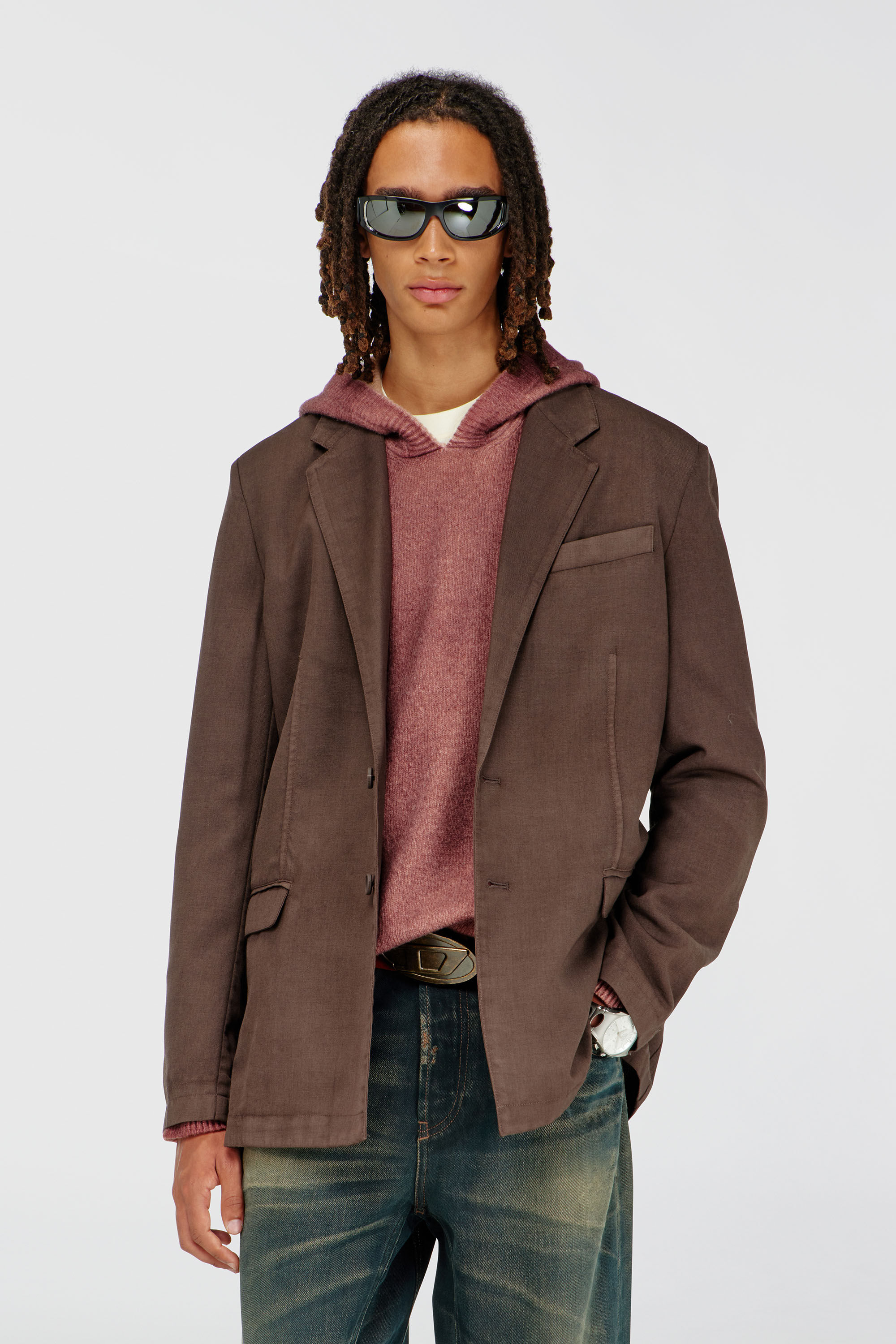 Diesel - J-CREED-AECB, Herren Blazer aus stretchwolle in Braun - 3