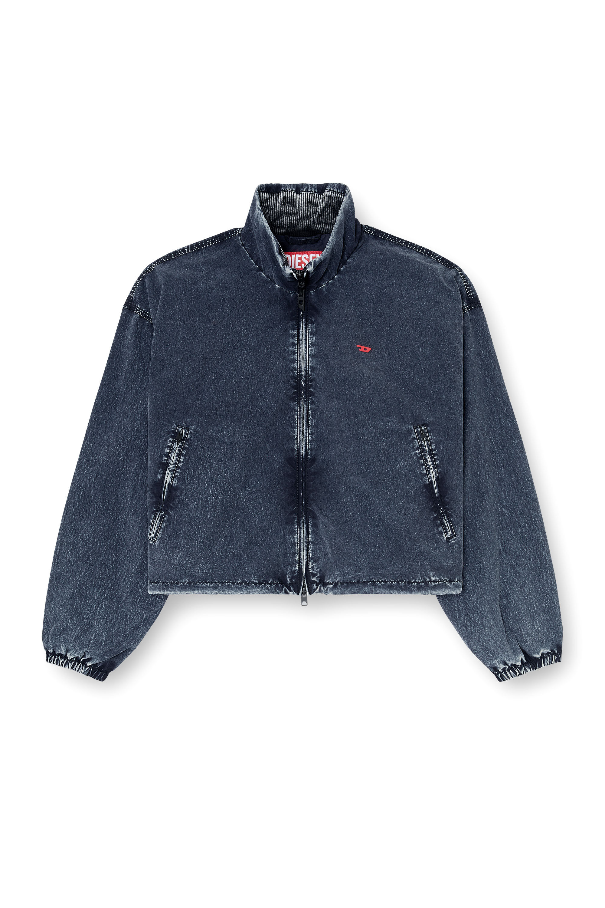 Diesel - G-LEAMER, Giacca windbreaker in taslan acid-wash Donna in Blu - 2