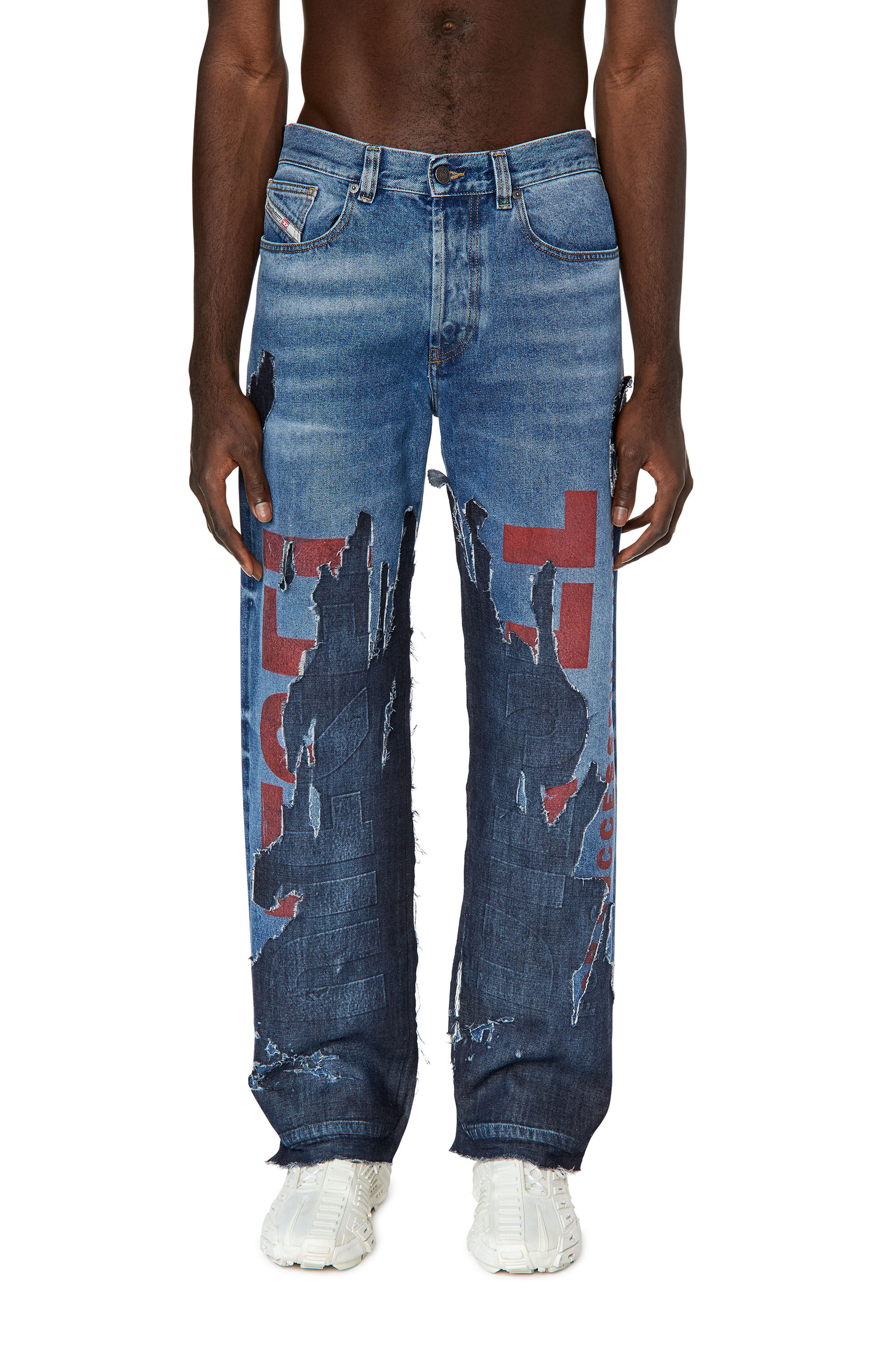 Diesel - Straight Jeans 2010 D-Macs 09G77, Bleu moyen - Image 3