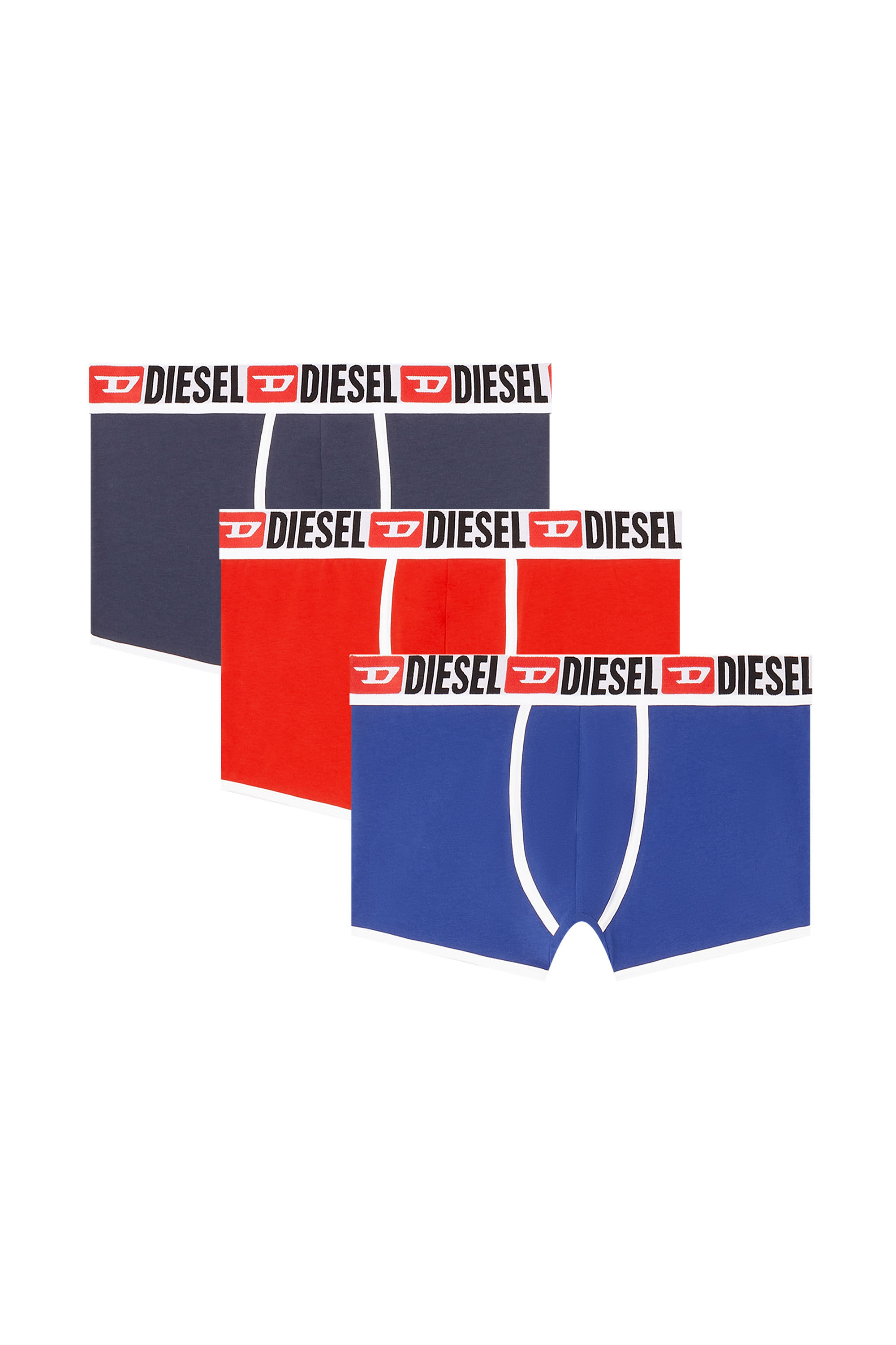 Diesel - DANILO-D-CORE-3PACK, Lot de 3 boxers en coton stretch avec bordure Homme in Rouge - 2