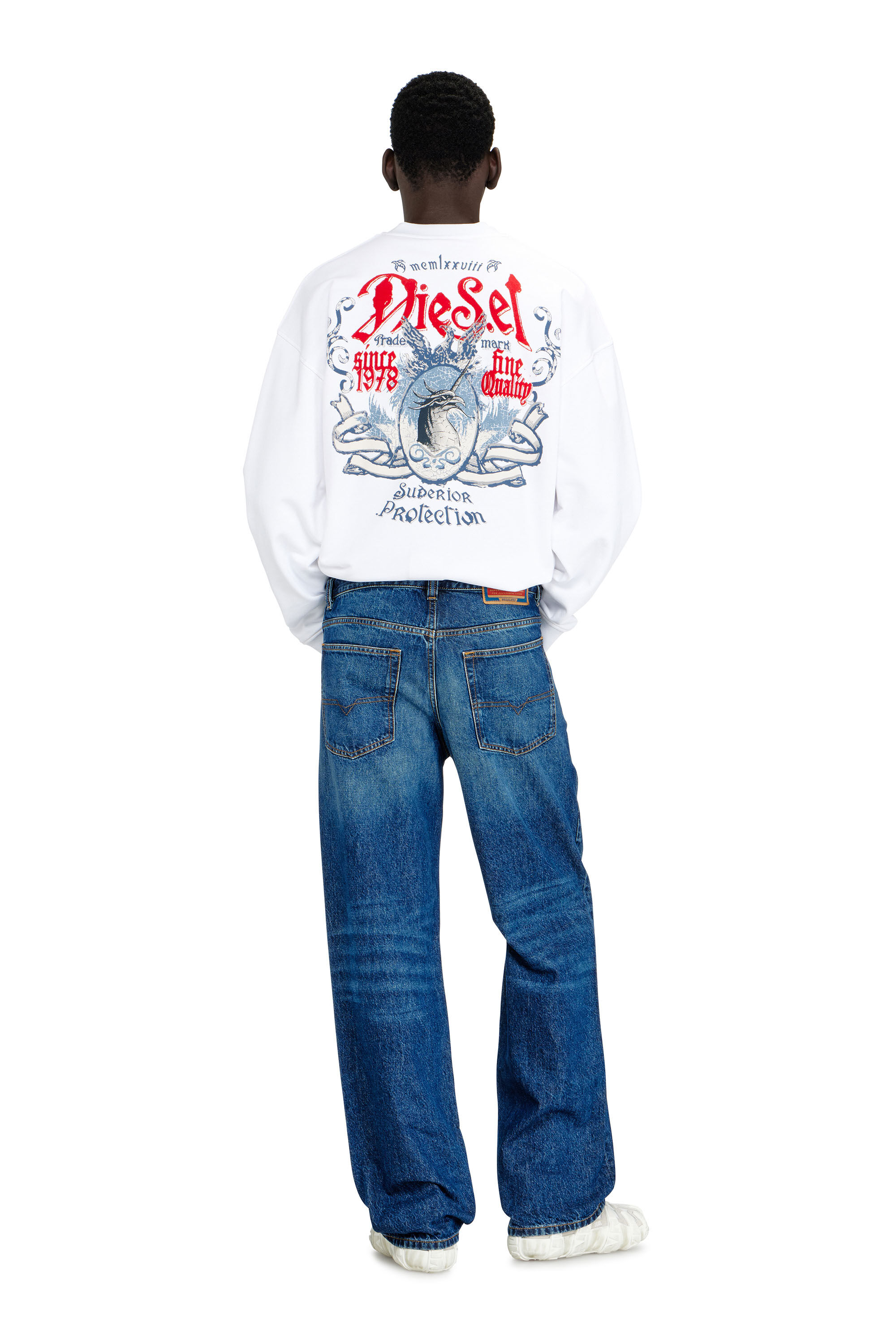 Diesel - Relaxed Jeans 2001 D-Macro 09I27 Uomo, Blu medio - Image 3