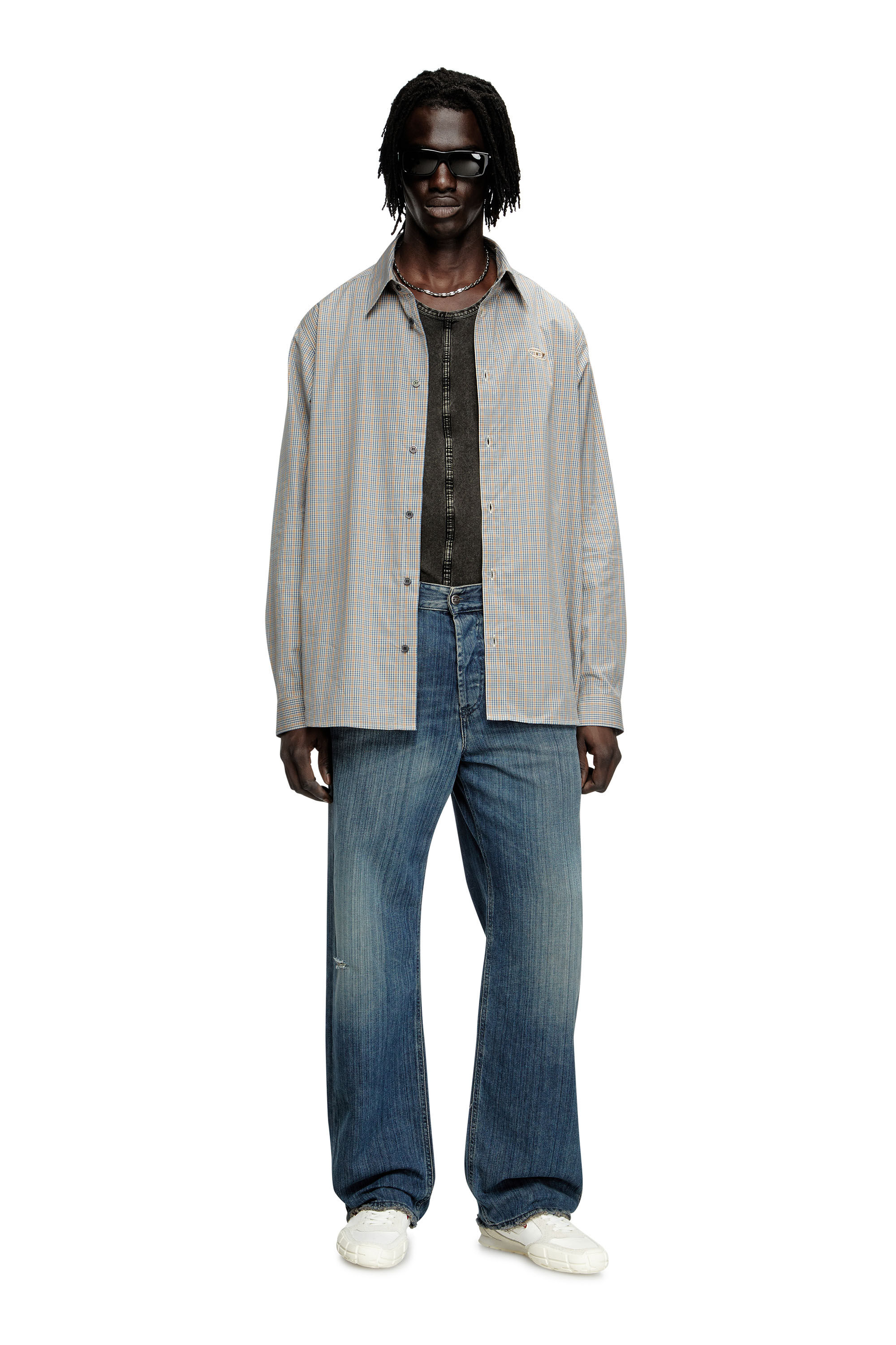 Diesel - S-SIMPLY-DLBV, Chemise à carreaux avec broderie Oval D Homme in Polychrome - 1