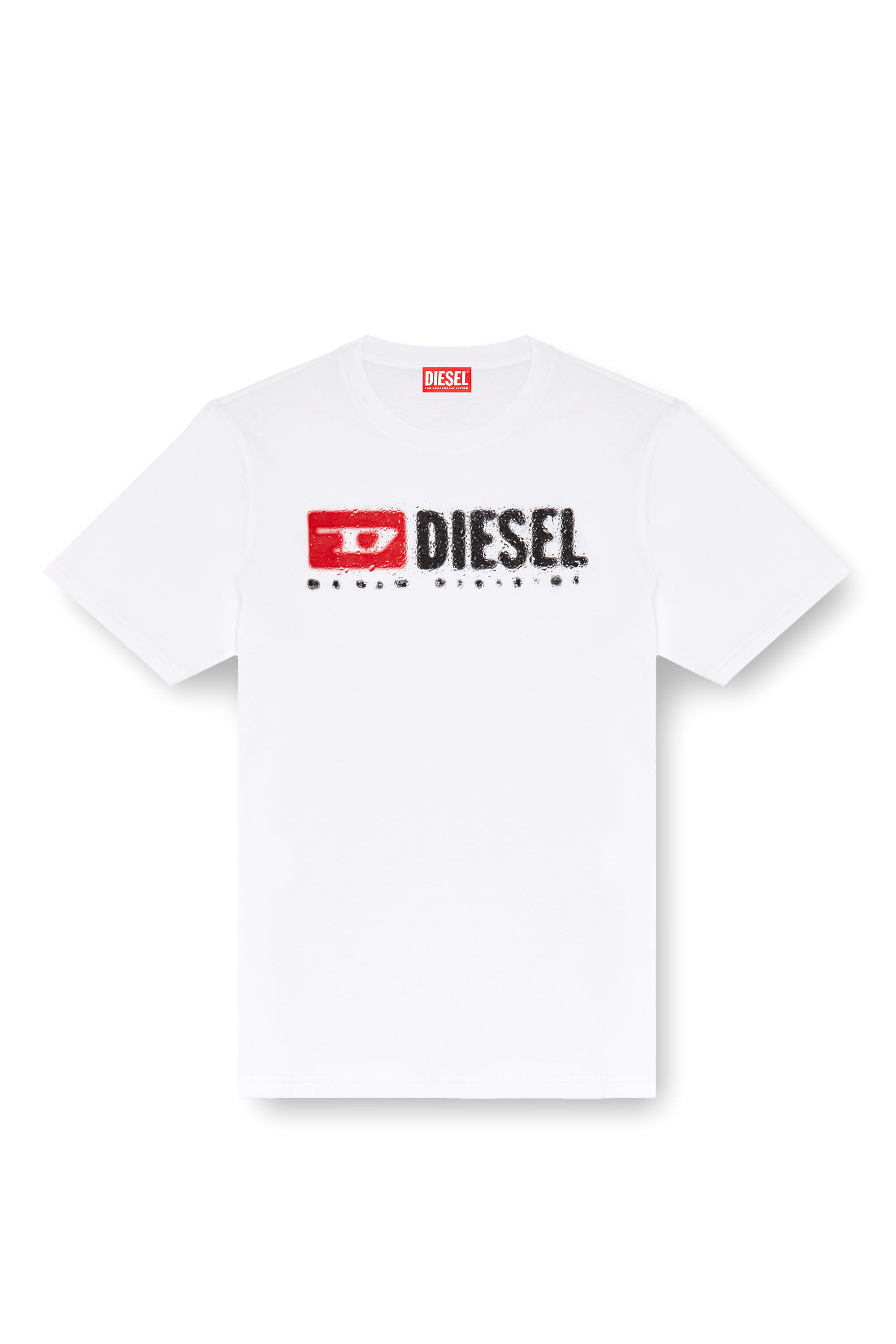 Diesel - T-ADJUST-K14, Herren T-Shirt mit Logo in Splash-Optik in Weiss - Image 2
