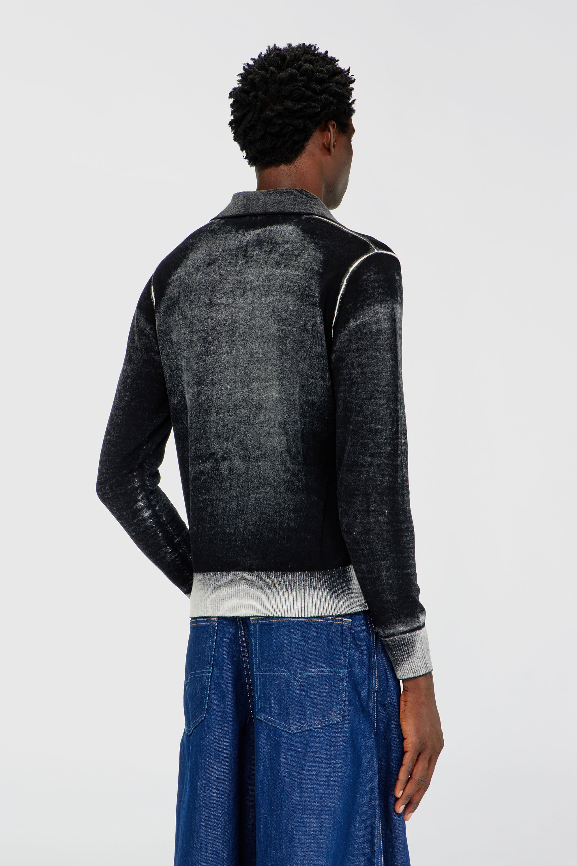 Diesel - K-LORENZO, Maglia polo stampata al contrario Uomo in Nero - 4