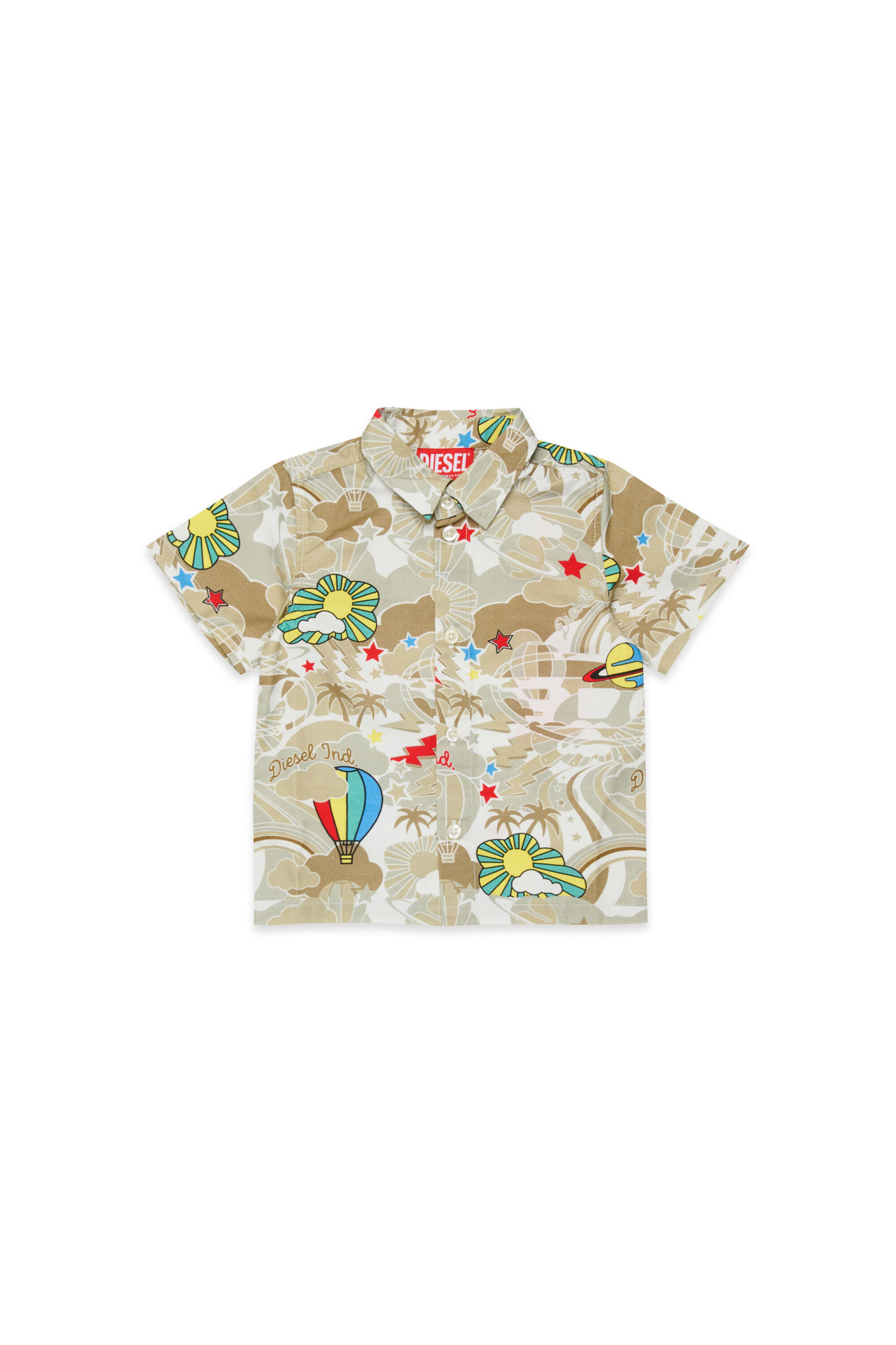 Diesel - CILYB, Herren Kurzarmhemd mit Allover-Print in Hellbraun - 1