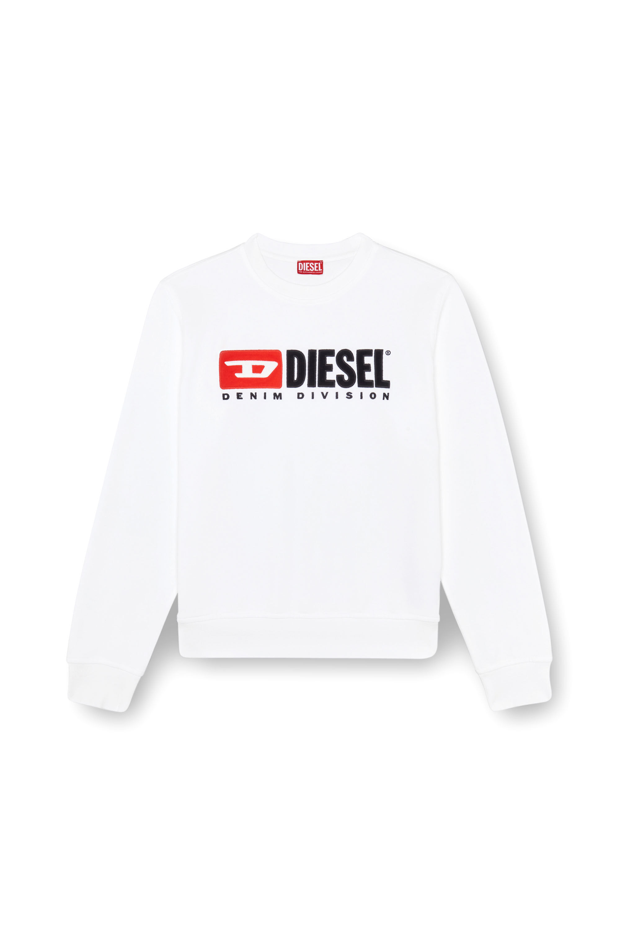 Diesel - S-BOXT-DIV, Homme Sweat-shirt avec logo Denim Division in Blanc - Image 2