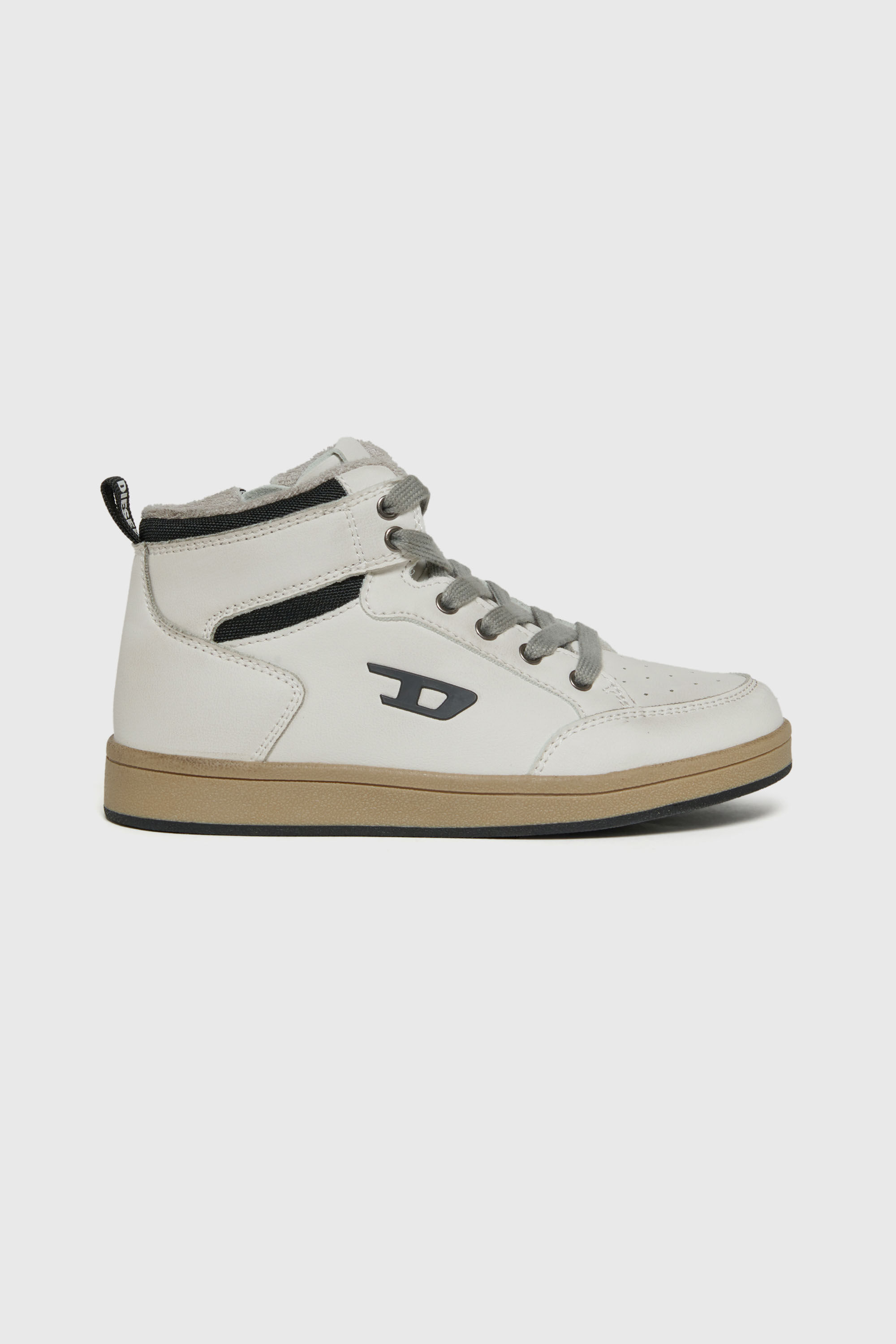 Diesel - S-KIRJY-MID, S-Kirjy - Baskets montantes perfor&eacute;es avec logo D Mixte in Blanc - 1
