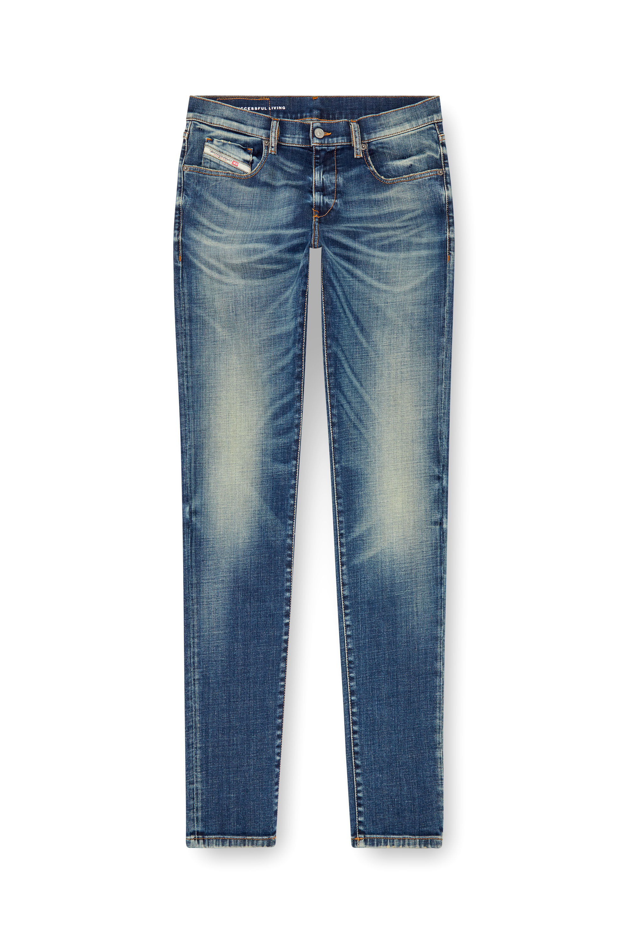 Diesel - Homme Slim Jeans 2019 D-Strukt 09J50, Bleu moyen - Image 2