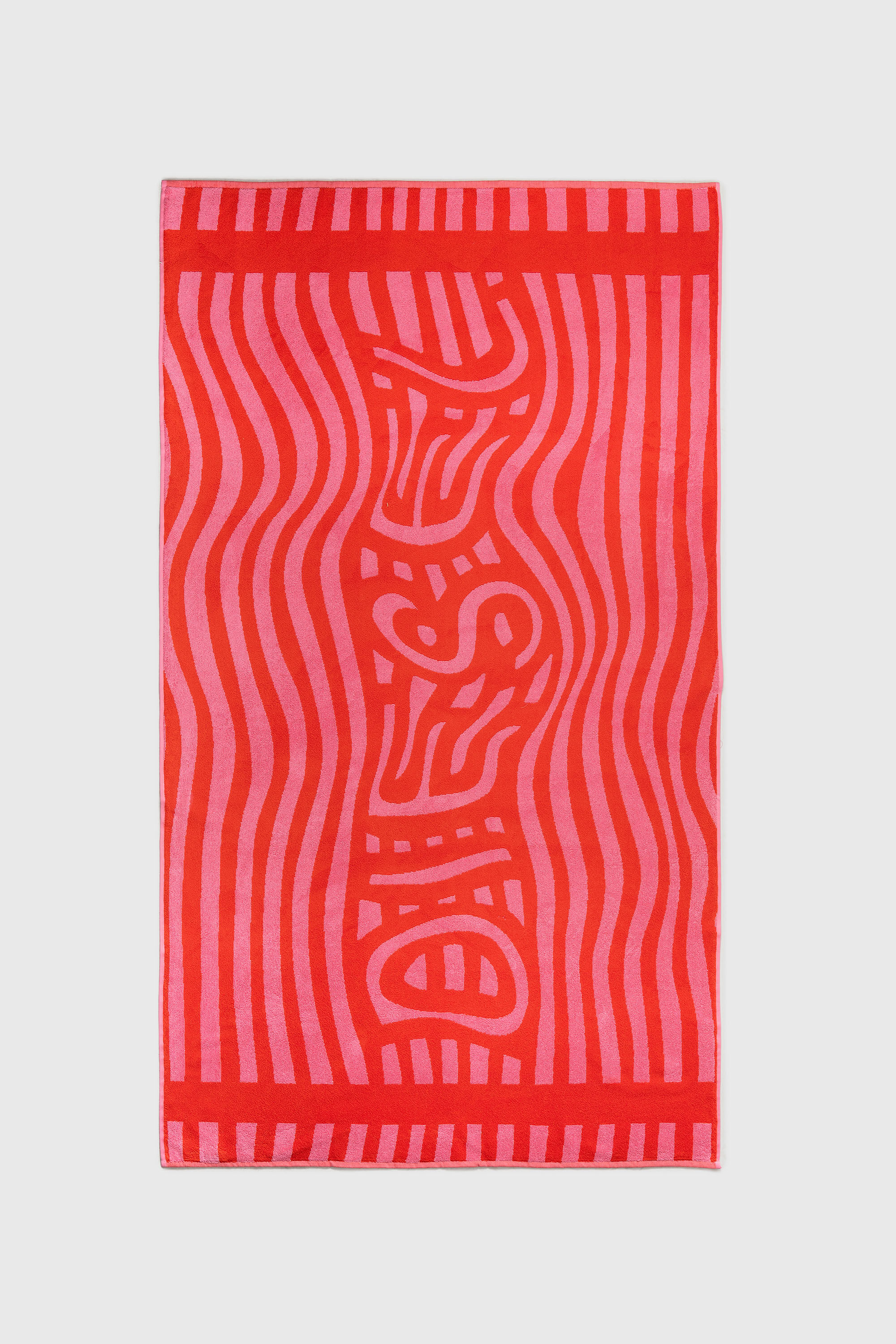 Diesel - 1018163  STRIPES PINK/RED TOWEL, Unisex Frotteehandtuch 100x180 cm in Rot - 1