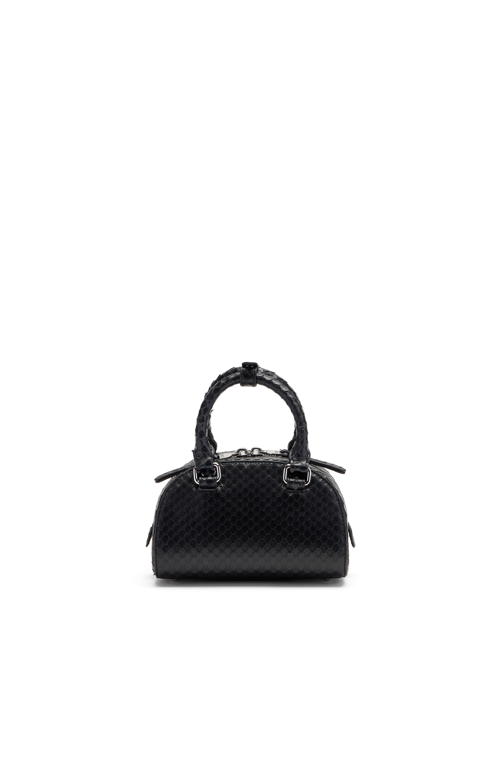Diesel - 1DR DOME CROSSBODY, 1DR Dome-Borsa bowling mini in pelle effetto snake Donna in Nero - 2