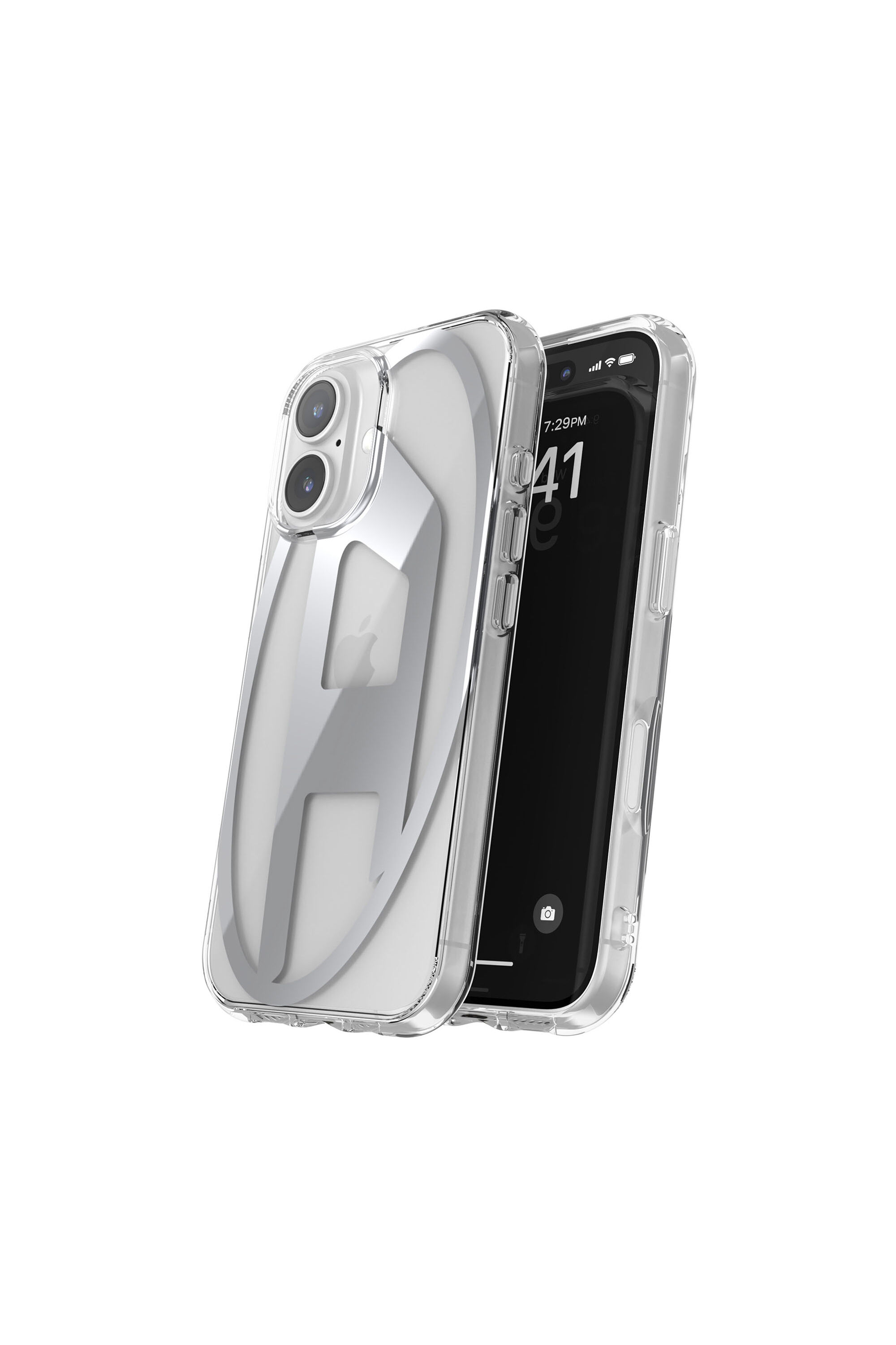 Diesel - 60139 AOP CASE, Unisex Oval D Mirror Case for iP 16 in Silber - 2