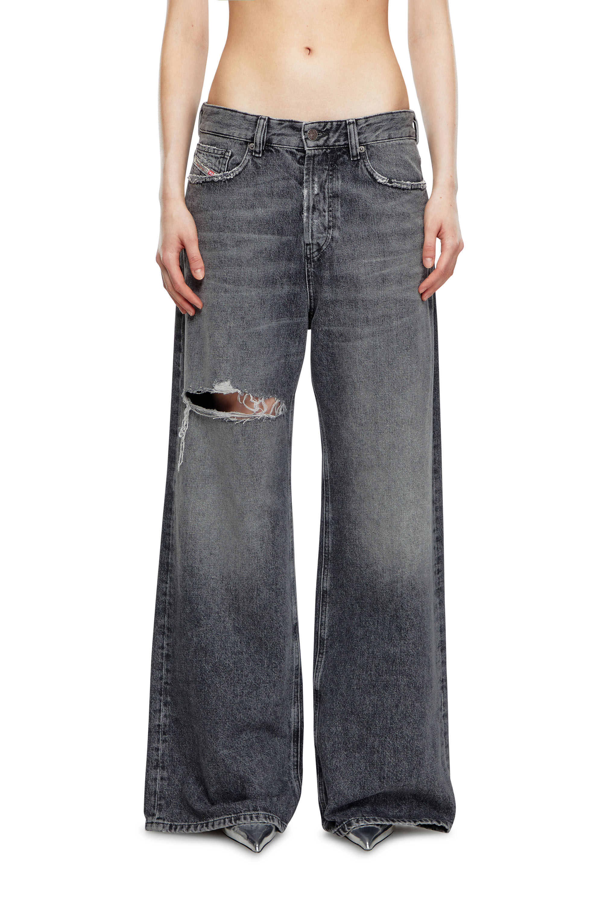 Diesel - Donna Straight Jeans 1996 D-Sire 007X4, Nero/Grigio scuro - Image 3