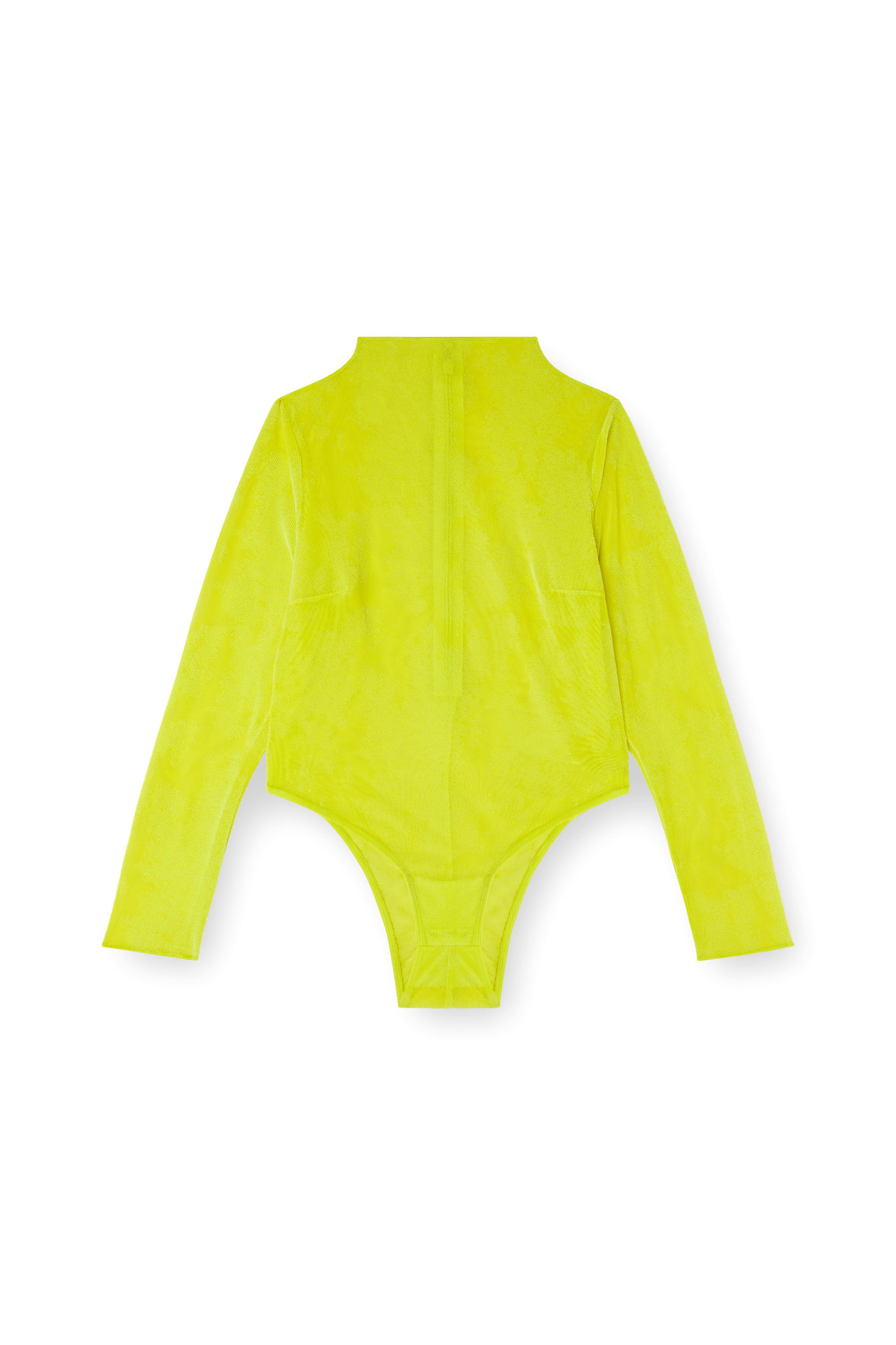 Diesel - C-LONG-SLEEVE-BODYSUIT, Body a collo alto in rete flock Donna in Verde - 2