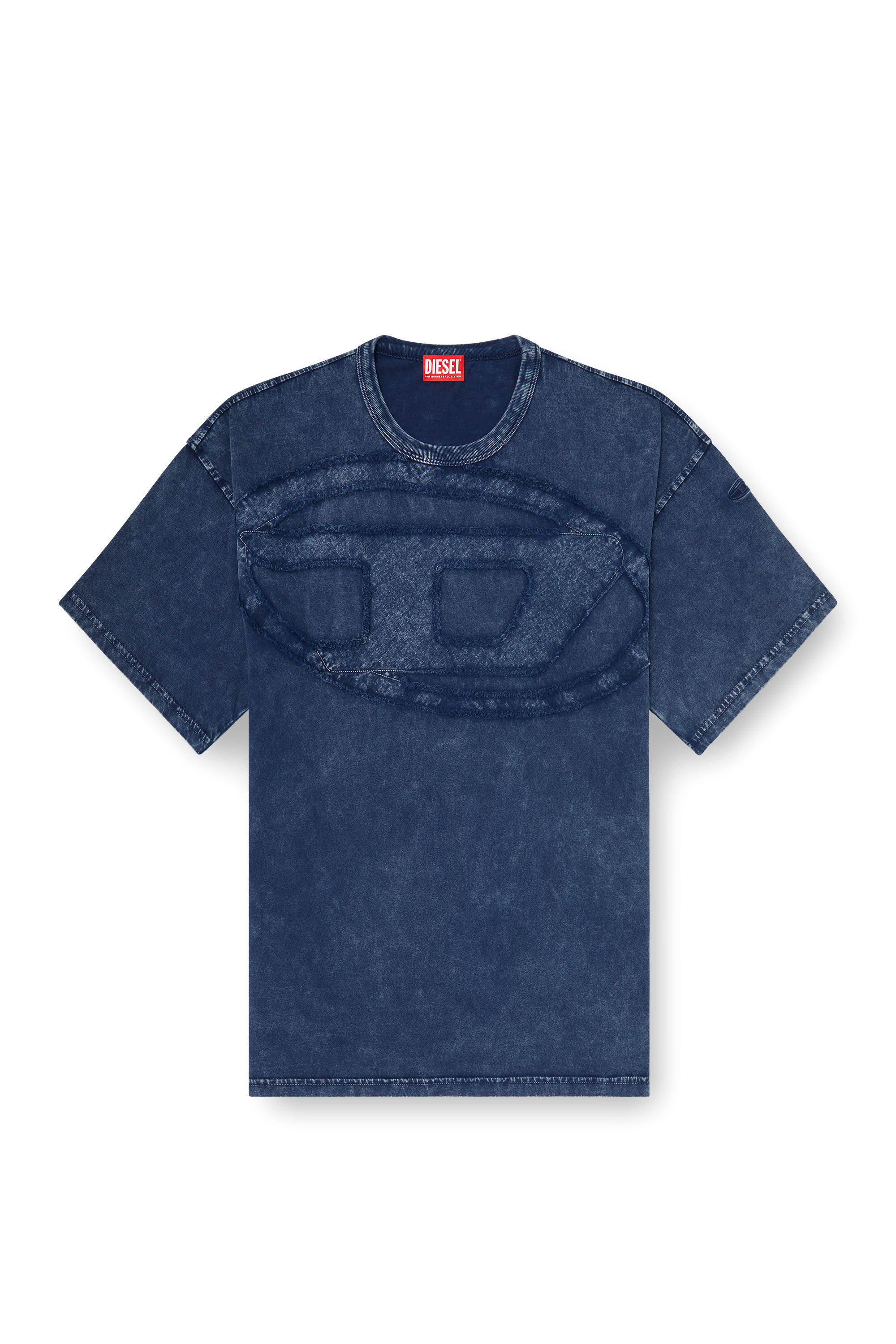 Diesel - T-BOXT-DEN, Herren Lockeres Baumwoll-T-Shirt mit Oval-D-Applikation in Mittelblau - 2
