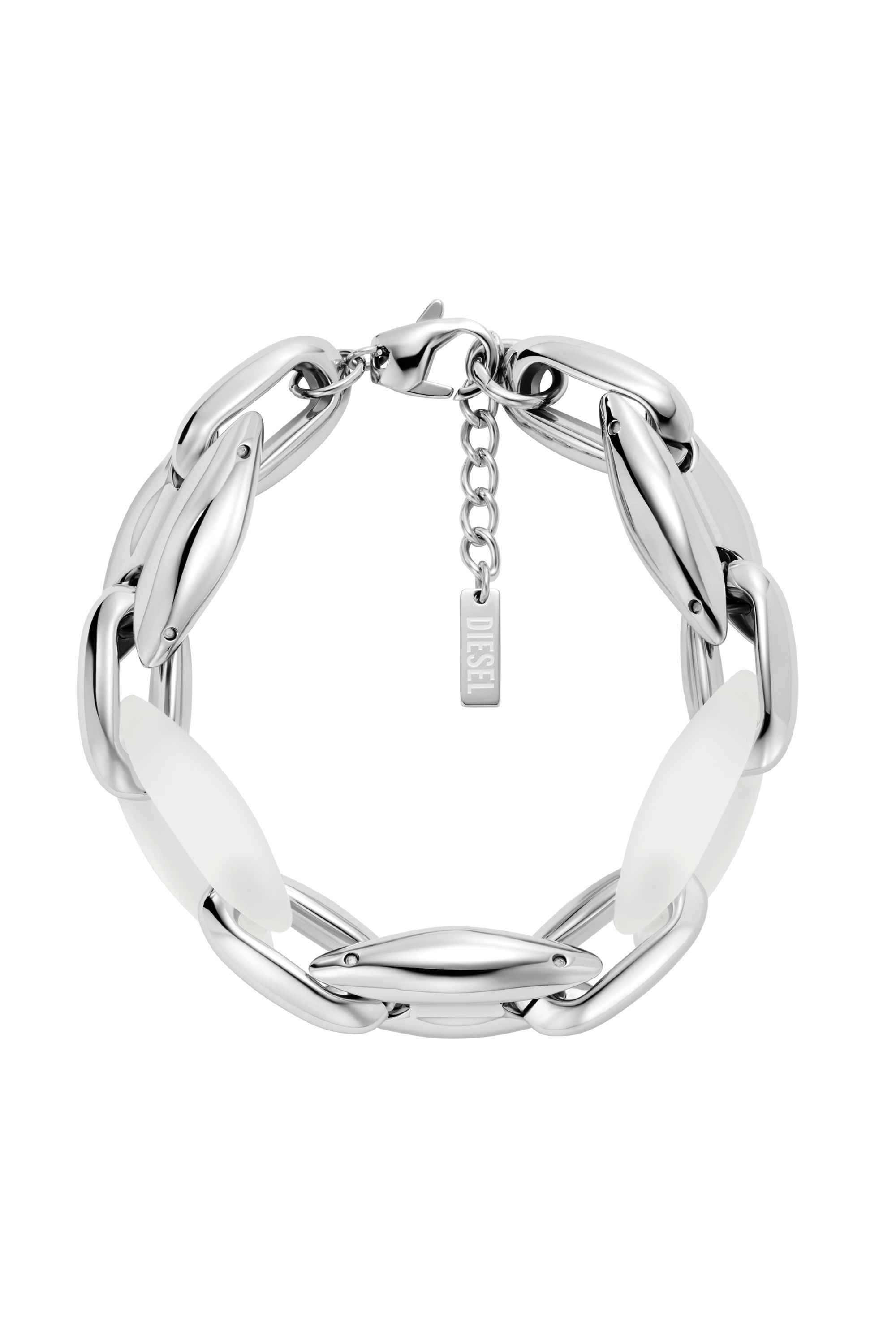 Diesel - DX1617040, Bracciale a catena Metamorph in acciaio inox e silicone Unisex in Argento - 1