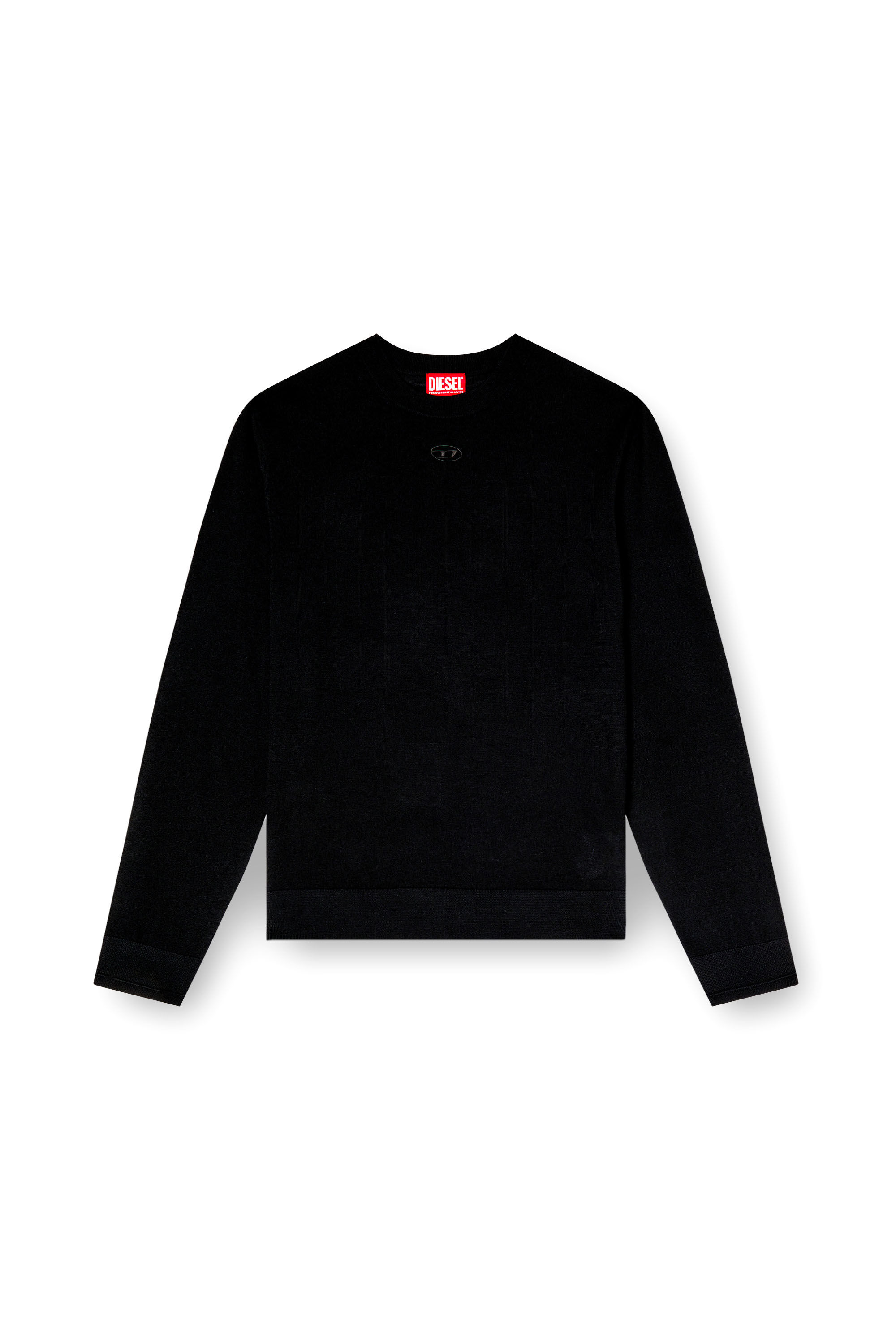 Diesel - K-VALIAM, Pull en laine avec logo cut-out Homme in Noir - 2