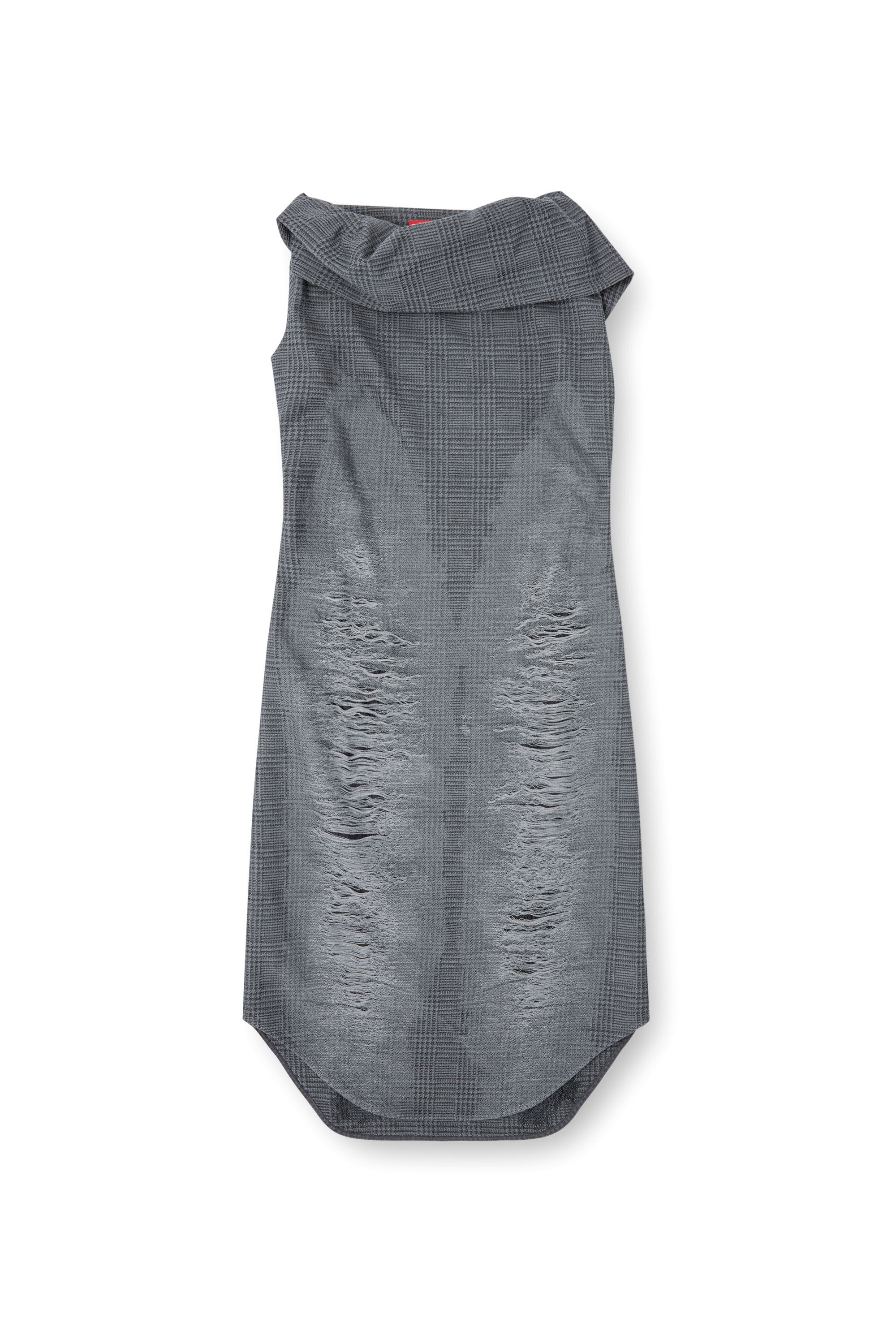 Diesel - D-MAUVE, Damen Prince-of-Wales-Midi-Kleid mit vielgetragenem Effekt in Grau - 2