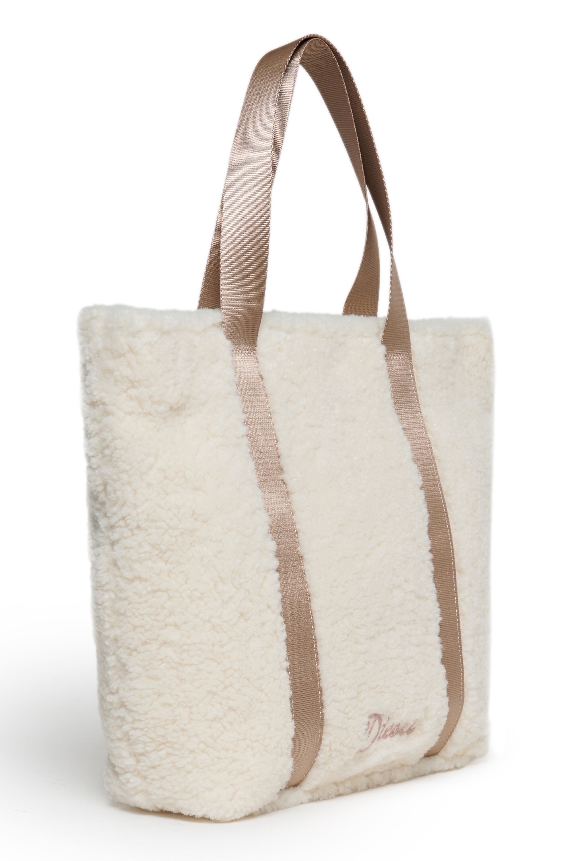 Diesel - WIXA, WIXA - Borsa tote in teddy fleece Donna in Bianco - 3