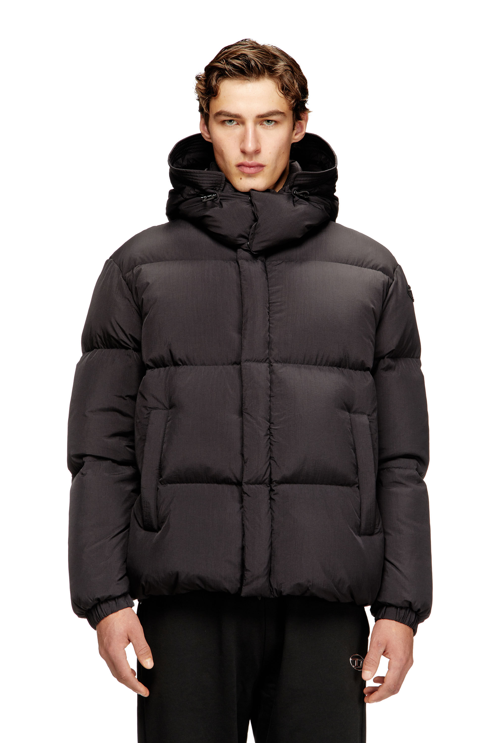 Diesel - W-ROLFYS-WRD, Herren Gesteppte Daunenjacke aus ViralOff&reg; Taslan in Dunkelgrau - 3