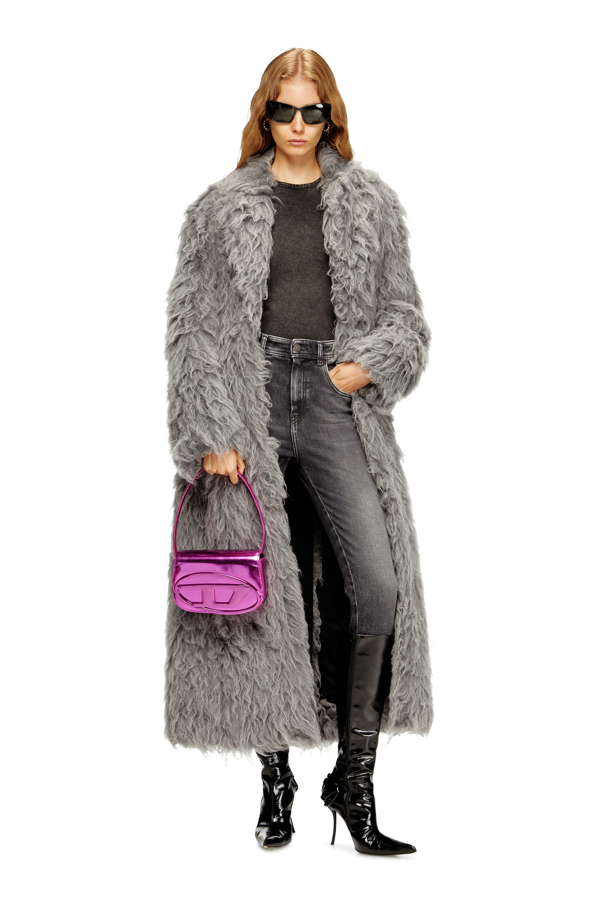 Diesel - 1DR, 1DR-Sac iconique &agrave; bandouli&egrave;re en cuir effet miroir Femme in Rose - 1