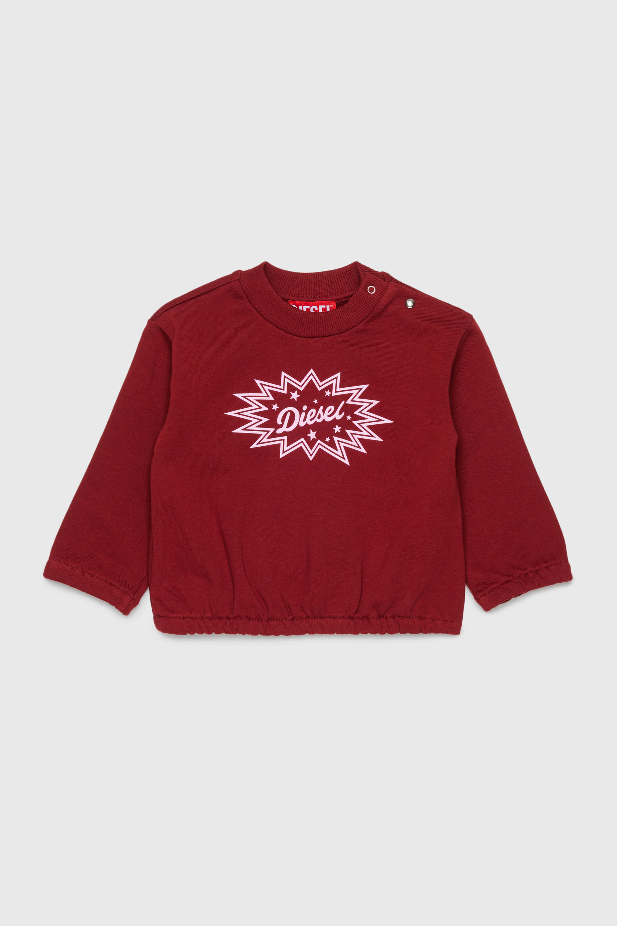 Diesel - SFUMB, Sweat-shirt en coton avec logo starburst imprim&eacute; Femme in Rouge - 1