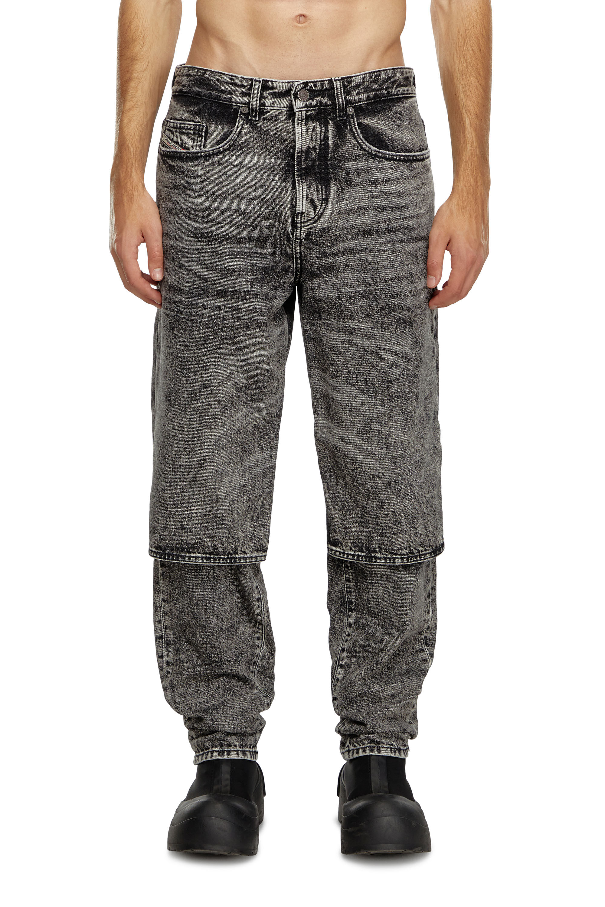 Diesel - Regular Jeans D-Malon 0CBDE Homme, Noir/Gris foncé - Image 3