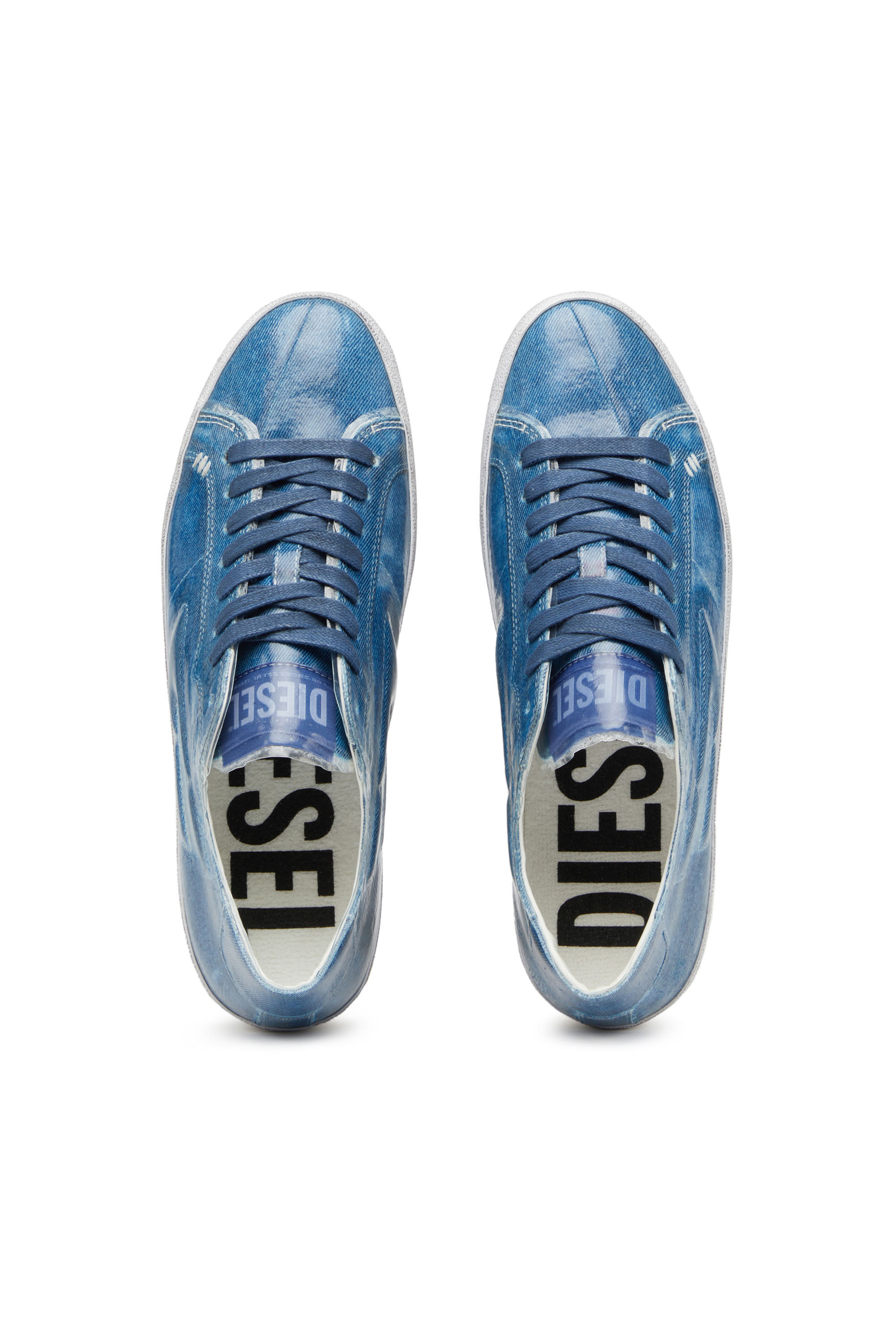 Diesel - S-LEROJI LOW, Man S-Leroji Low - Canvas sneakers with TPU overlay in Blue - Image 3