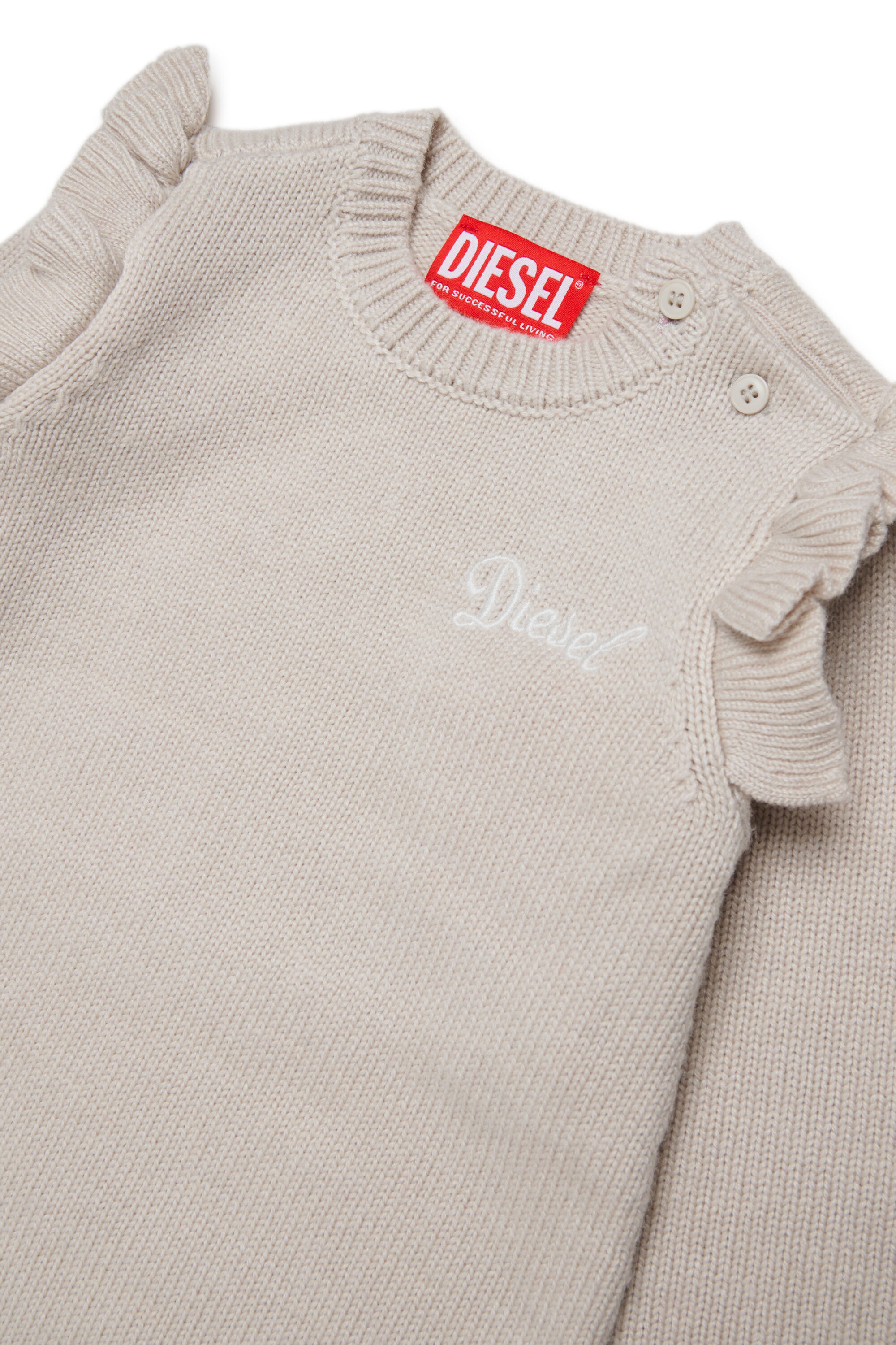 Diesel - DSCALOB, Abito maglia arricciato in cachemire Donna in Bianco - 3