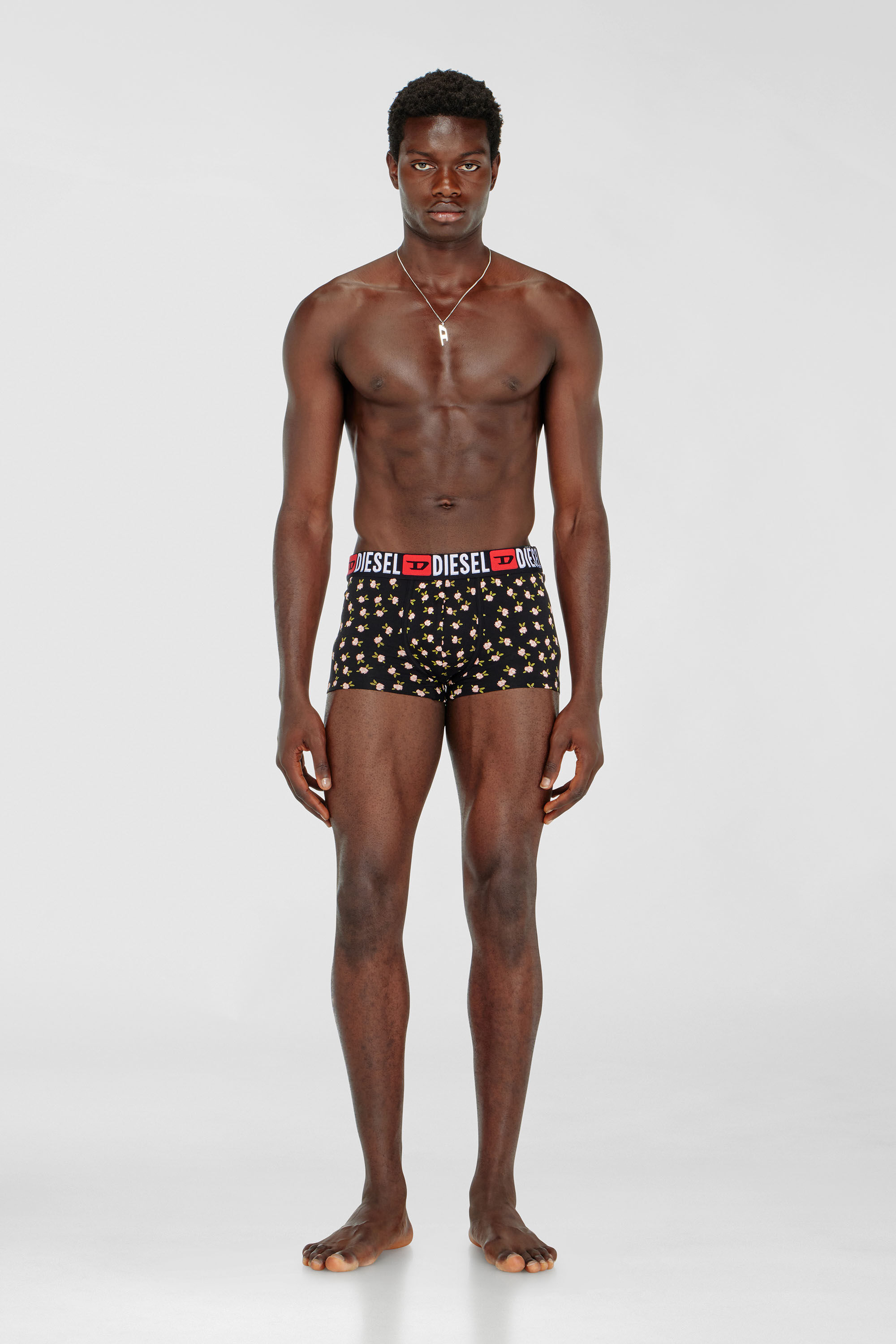 Diesel - UMBX-DAMIENTHREEPACK, Set da tre boxer stretch in cotone con stampa floreale Uomo in Nero - 1