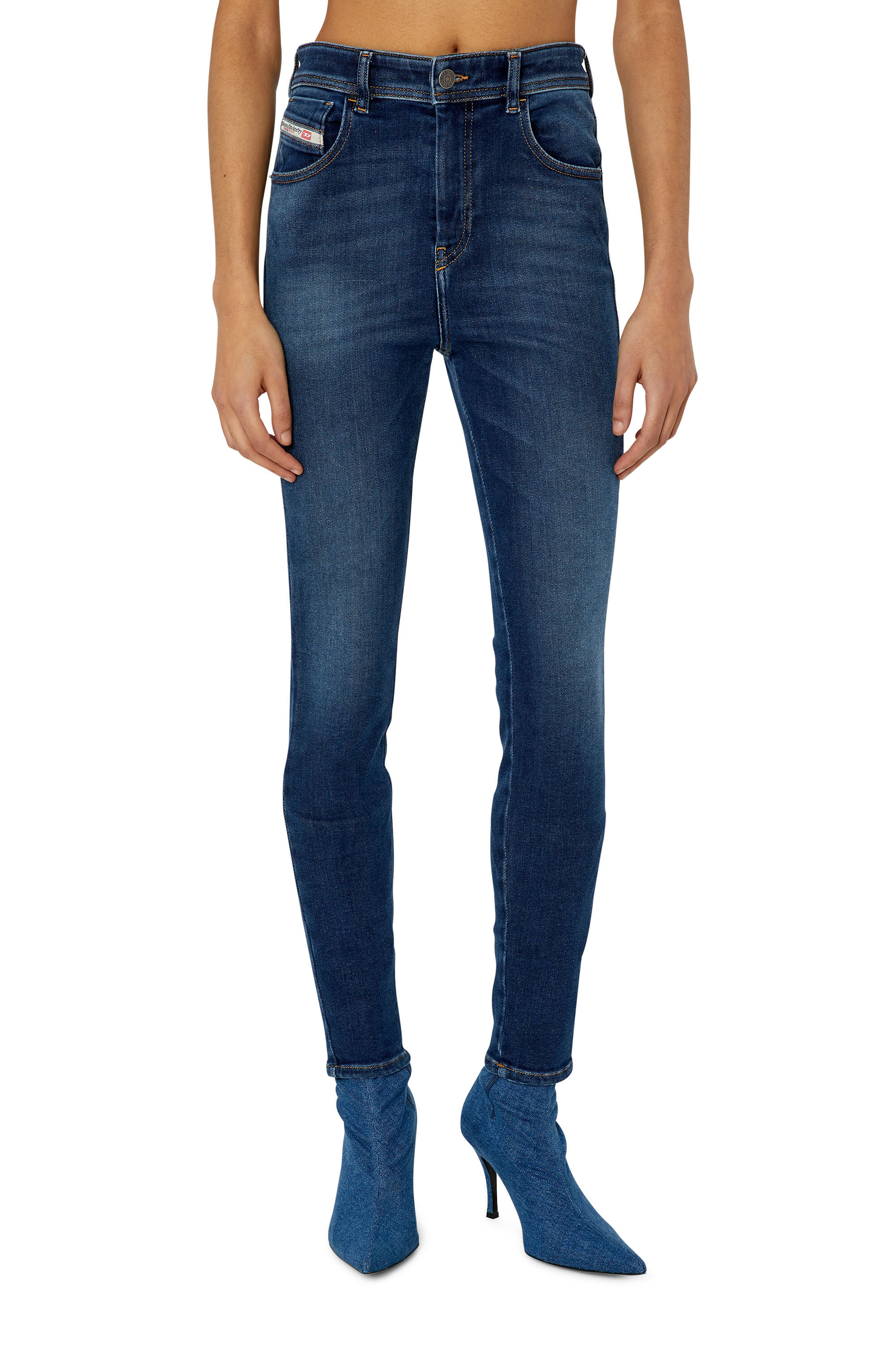 Diesel - Super skinny Jeans 1984 Slandy-High 09E97, Dark Blue - Image 3