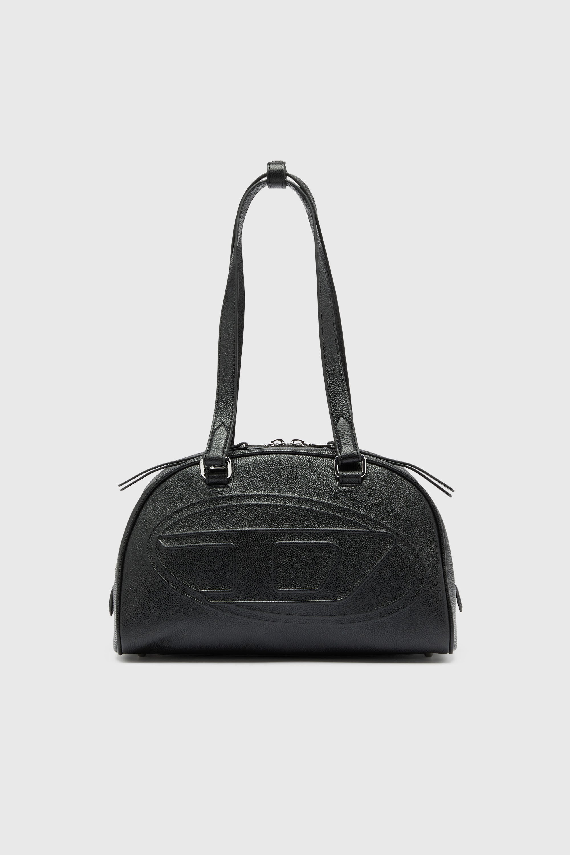Diesel - 1DR DOME SHOULDER, 1DR Dome - Borsa Boston in pelle con logo embossato Unisex in Nero - 2