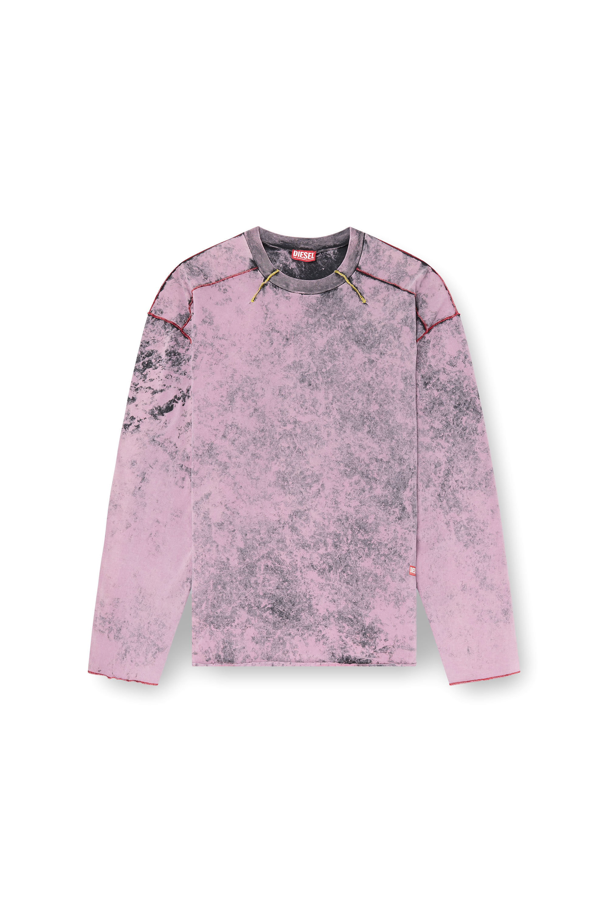 Diesel - T-CRAHOR-LS-R1, Herren Behandeltes Langarm-T-Shirt in Rosa - 2