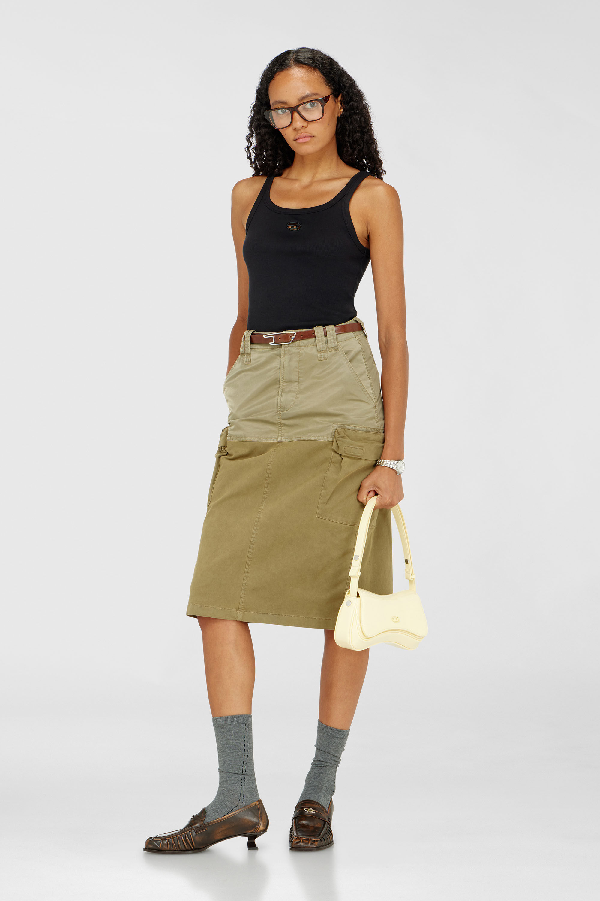 Diesel - T-WIFE-OD, Canotta slim con Oval D tagliato al laser Donna in Nero - 1