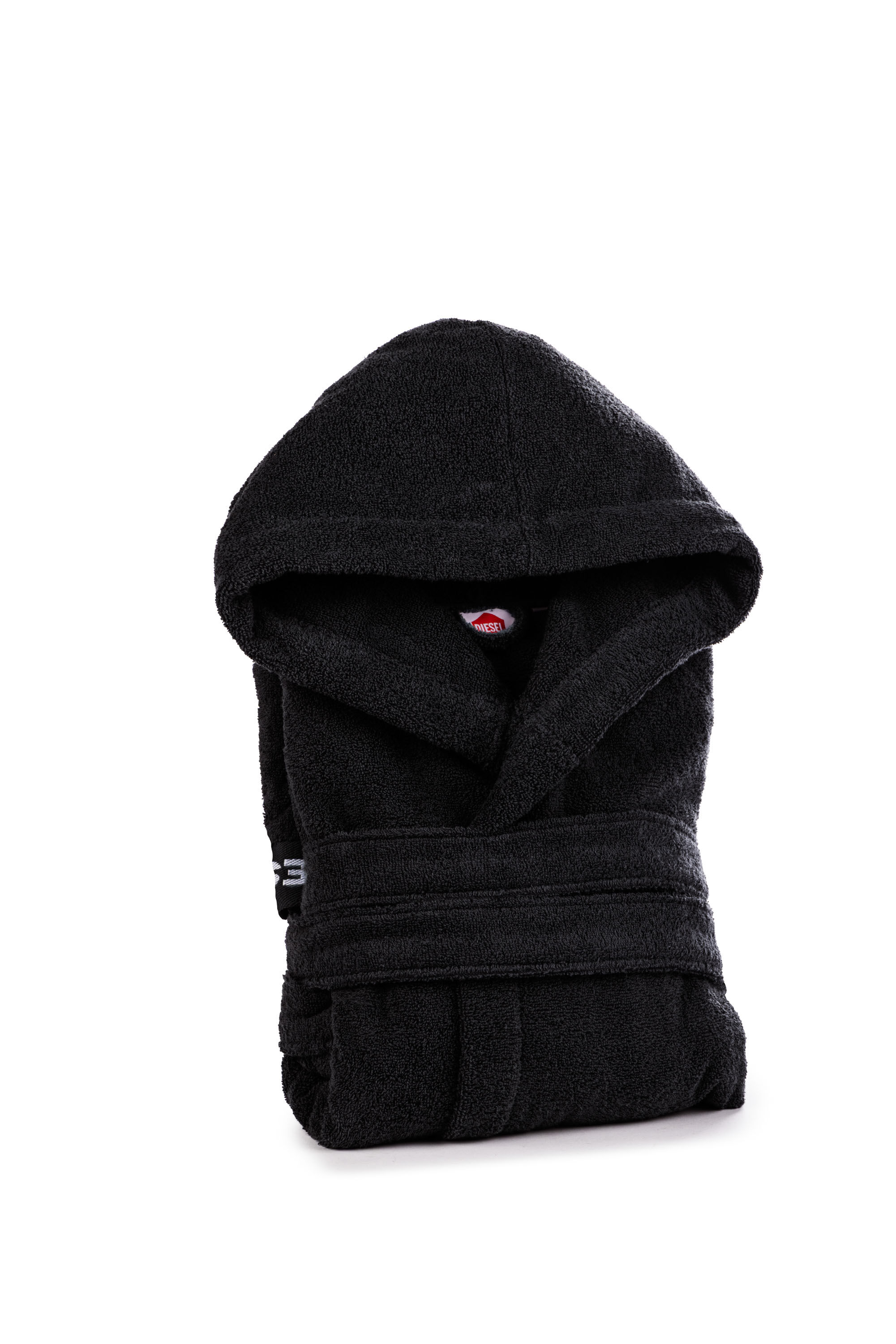 Diesel - 1015105 LOGO-COTTON BATHROBE SIZE S BLAC, Accappatoio in Spugna di Cotone, taglia S Unisex in Nero - 1