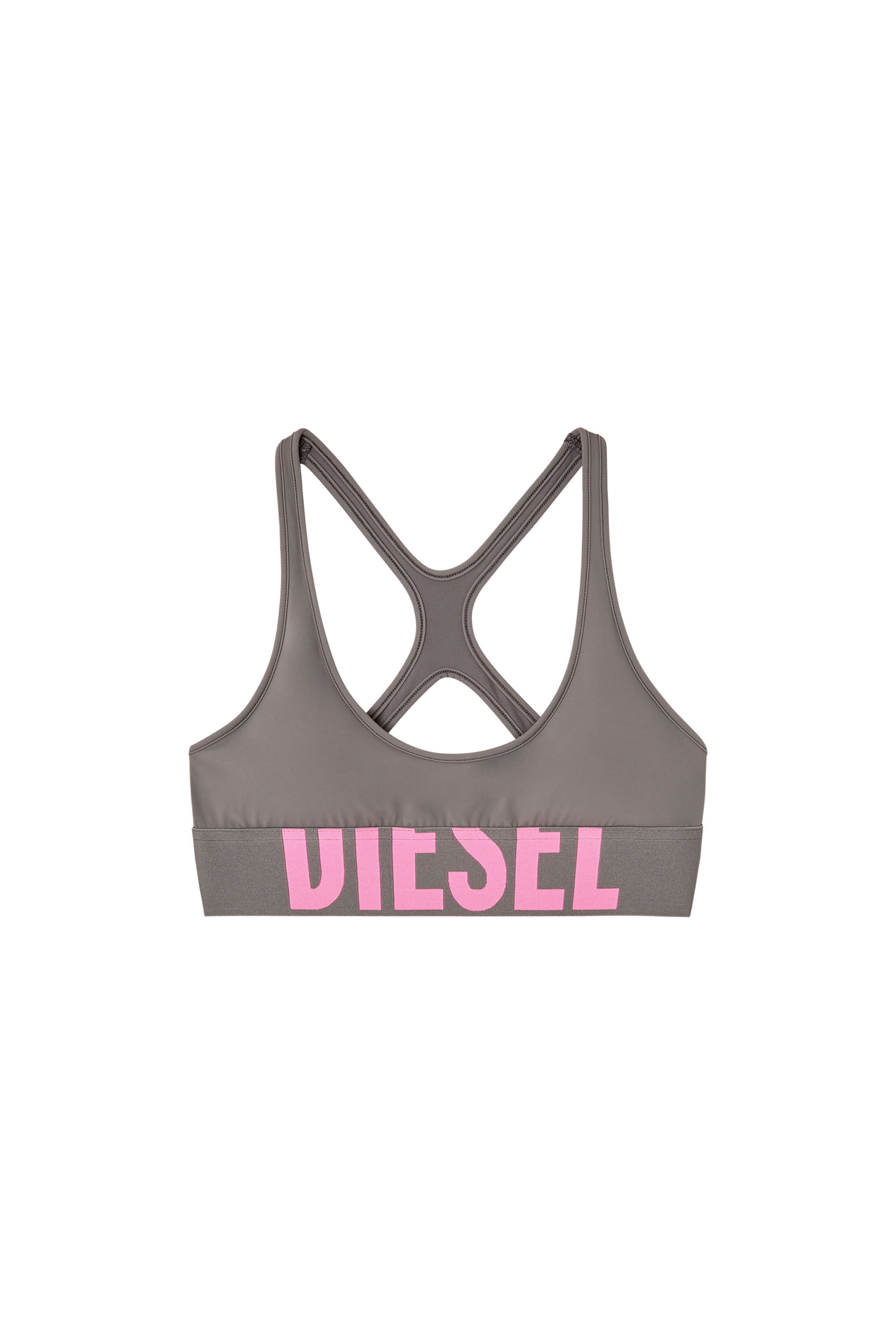 Diesel - ALLISON-D-POP, Damen Sport-BH aus Mikrofaser mit Cut-off-Logo in Grau - 4