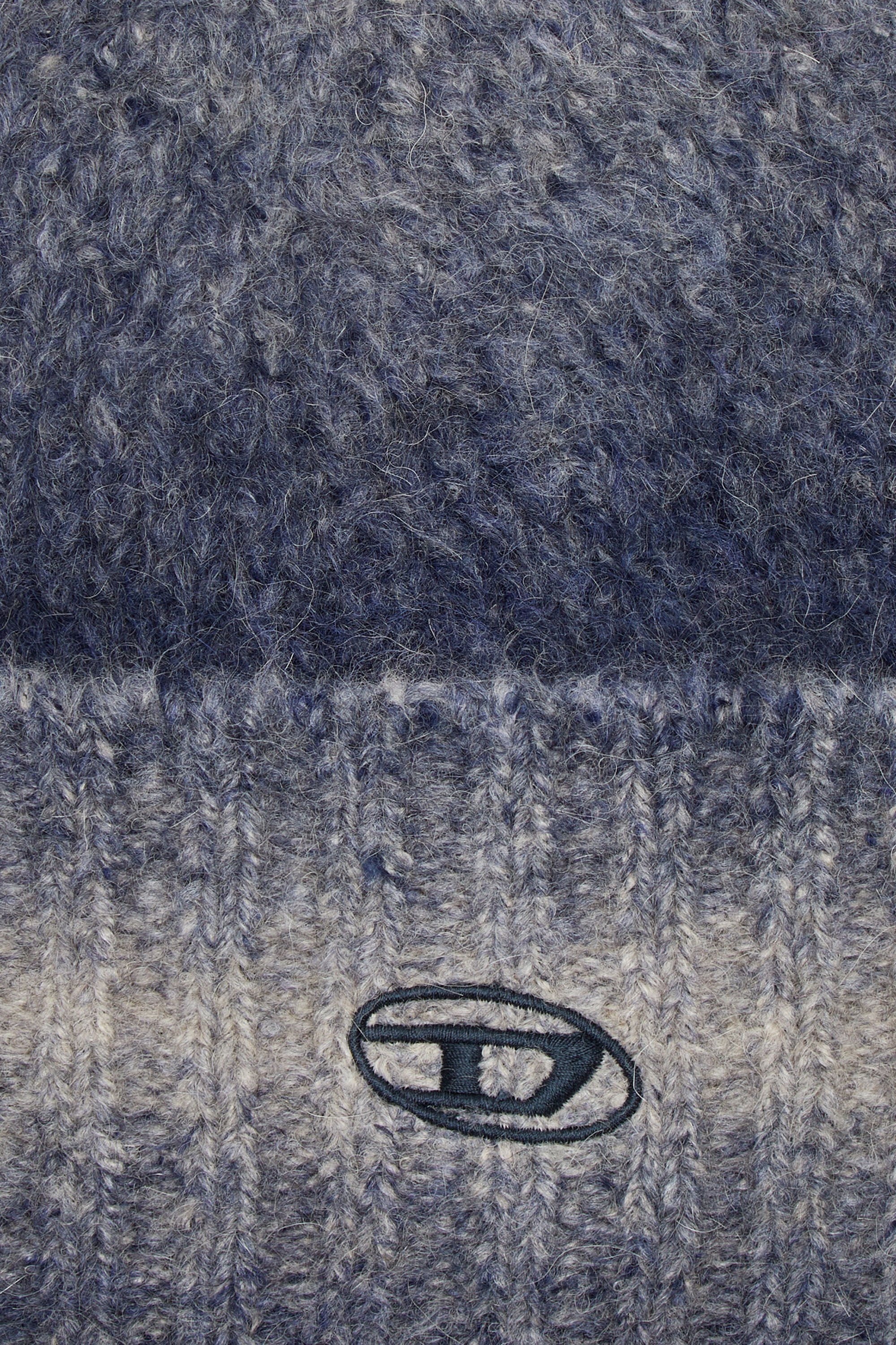 Diesel - K-PELO, Mixte Bonnet en alpaga avec broderie Oval D in Bleu - Image 3