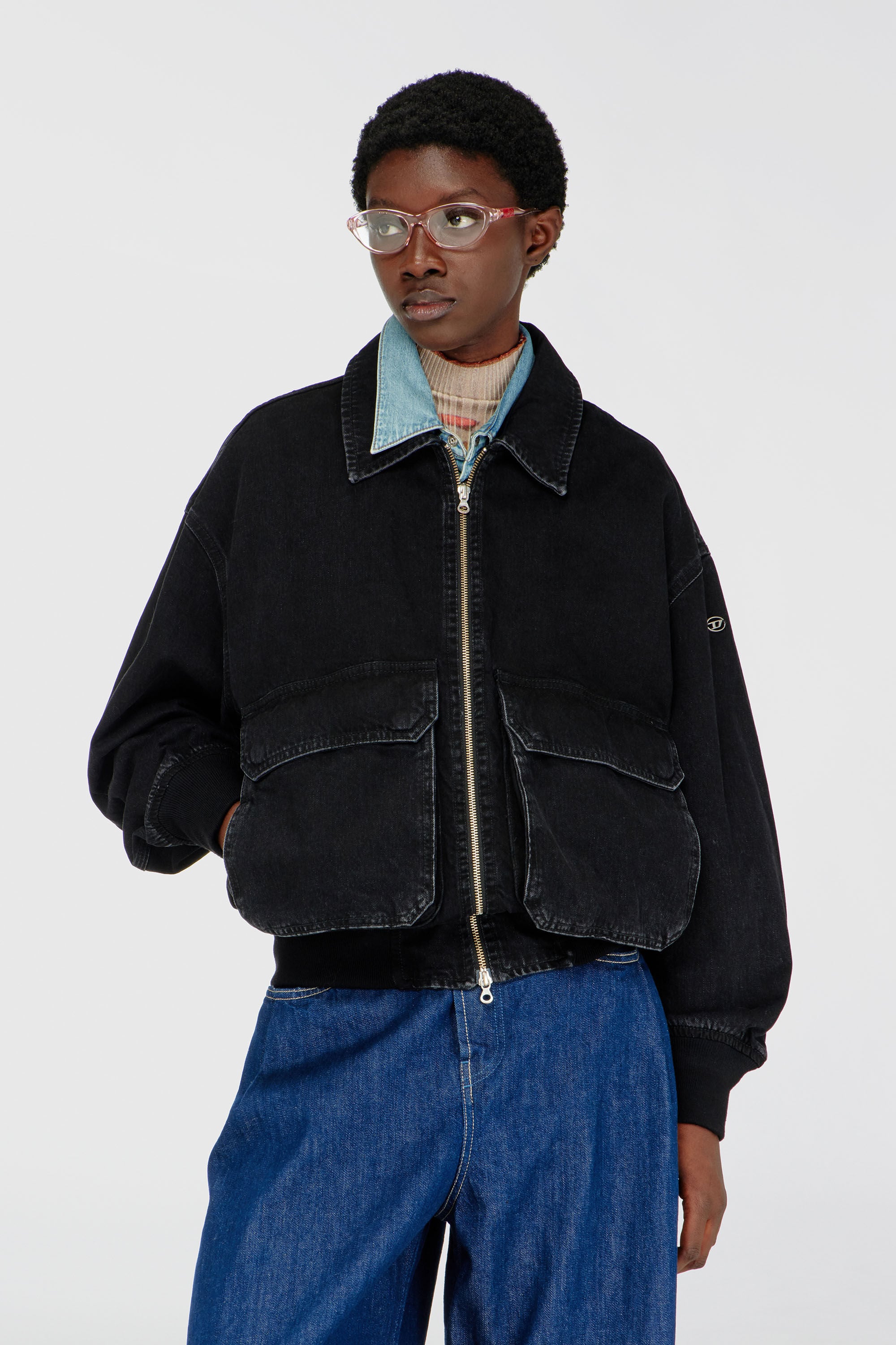 Diesel - D-KURZ, Veste en denim Mixte in Noir - 6