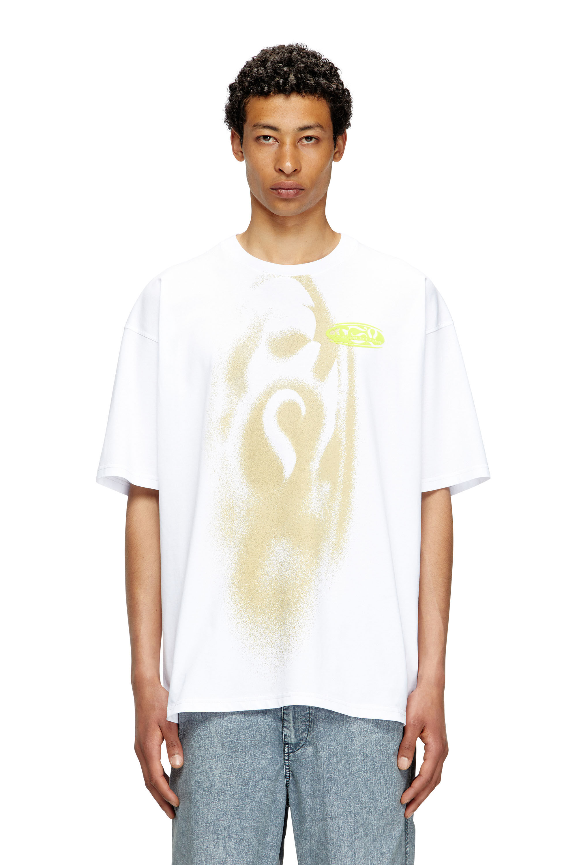 Diesel - T-BOXT-T7, T-shirt avec imprimé effet spray Homme in Blanc - 1