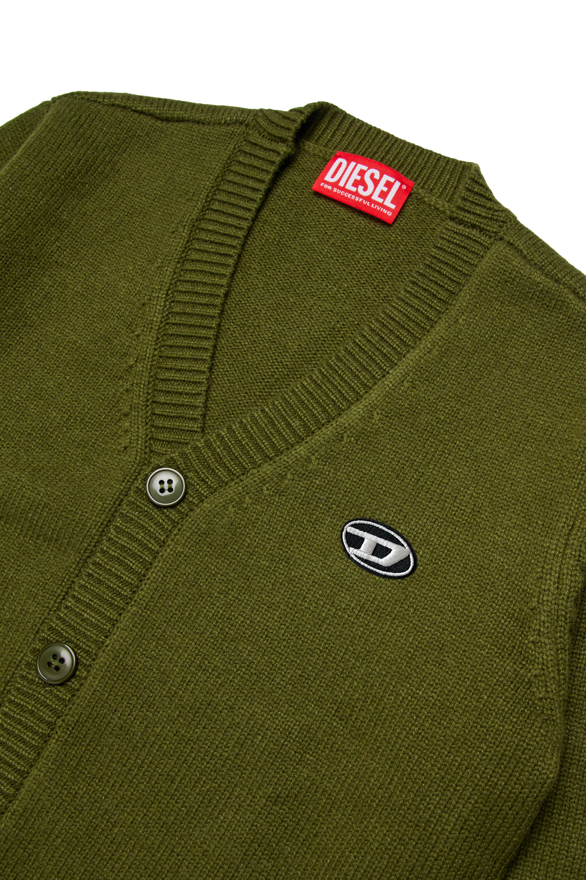 Diesel - KRAMCARDIGAN, Cardigan en laine Homme in Vert - 3