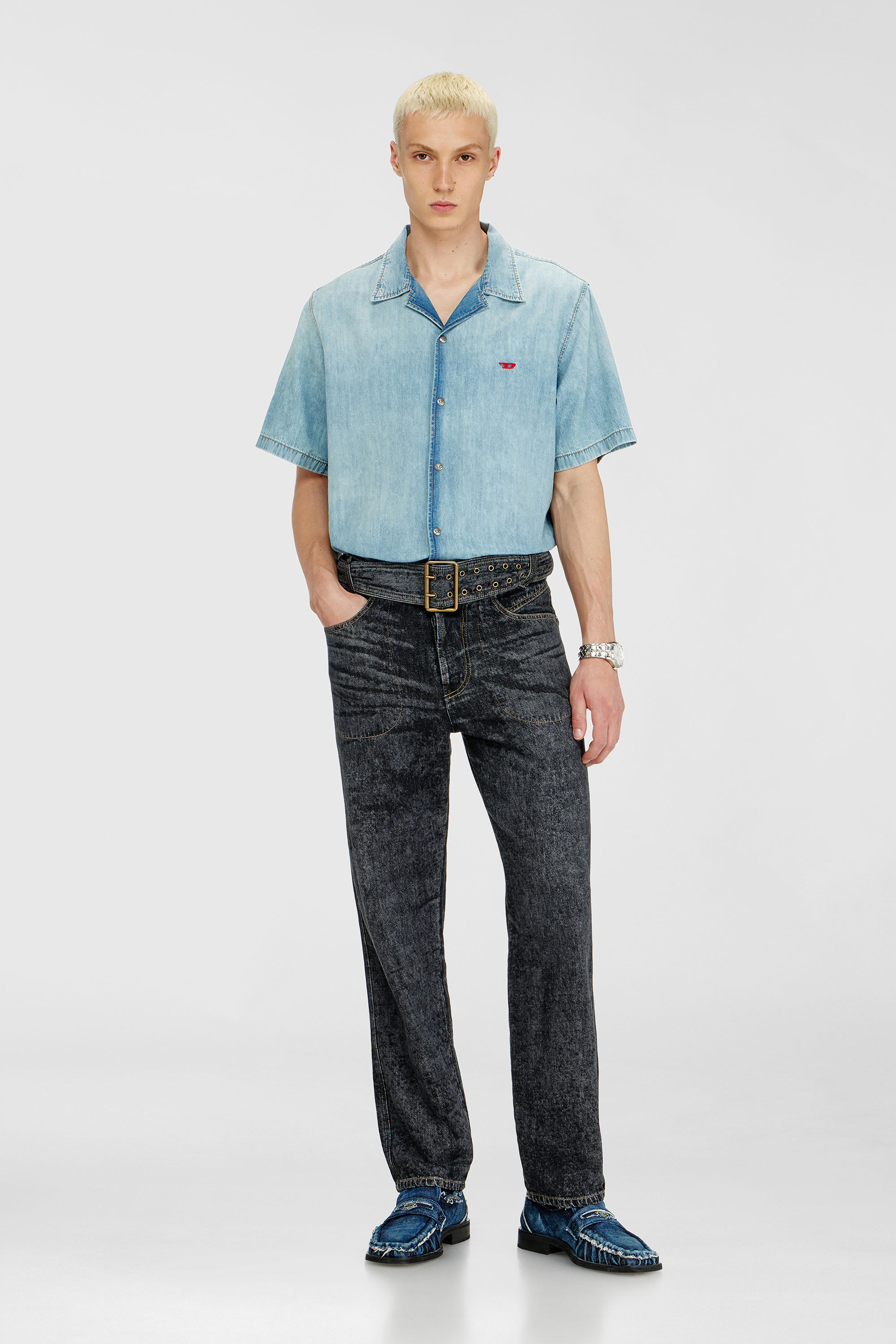 Diesel - Relaxed Jeans D-Marcus 09Q24 Uomo, Nero/Grigio scuro - Image 2
